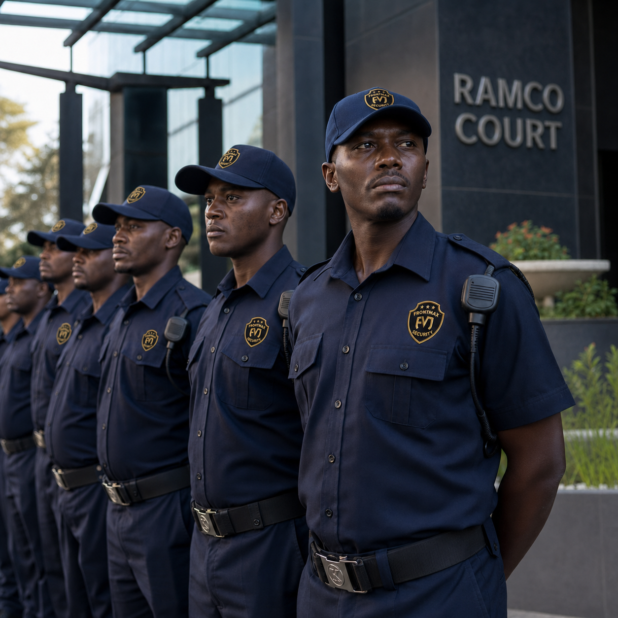 FrontMax Security team in professional uniforms