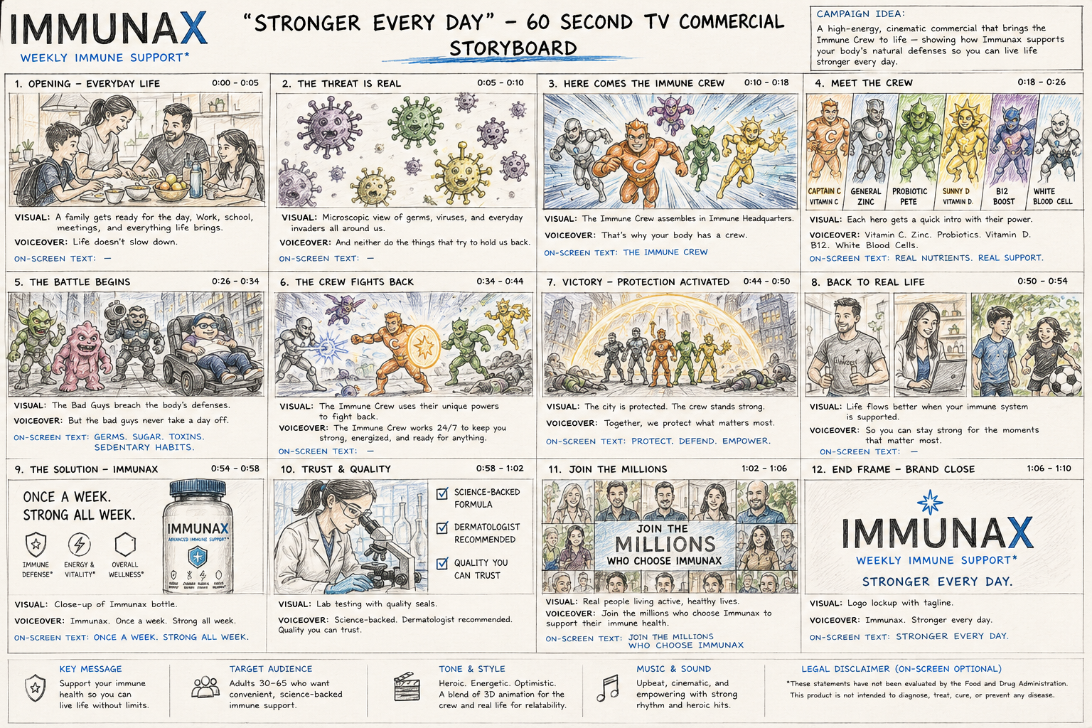 Immunax commercial storyboard