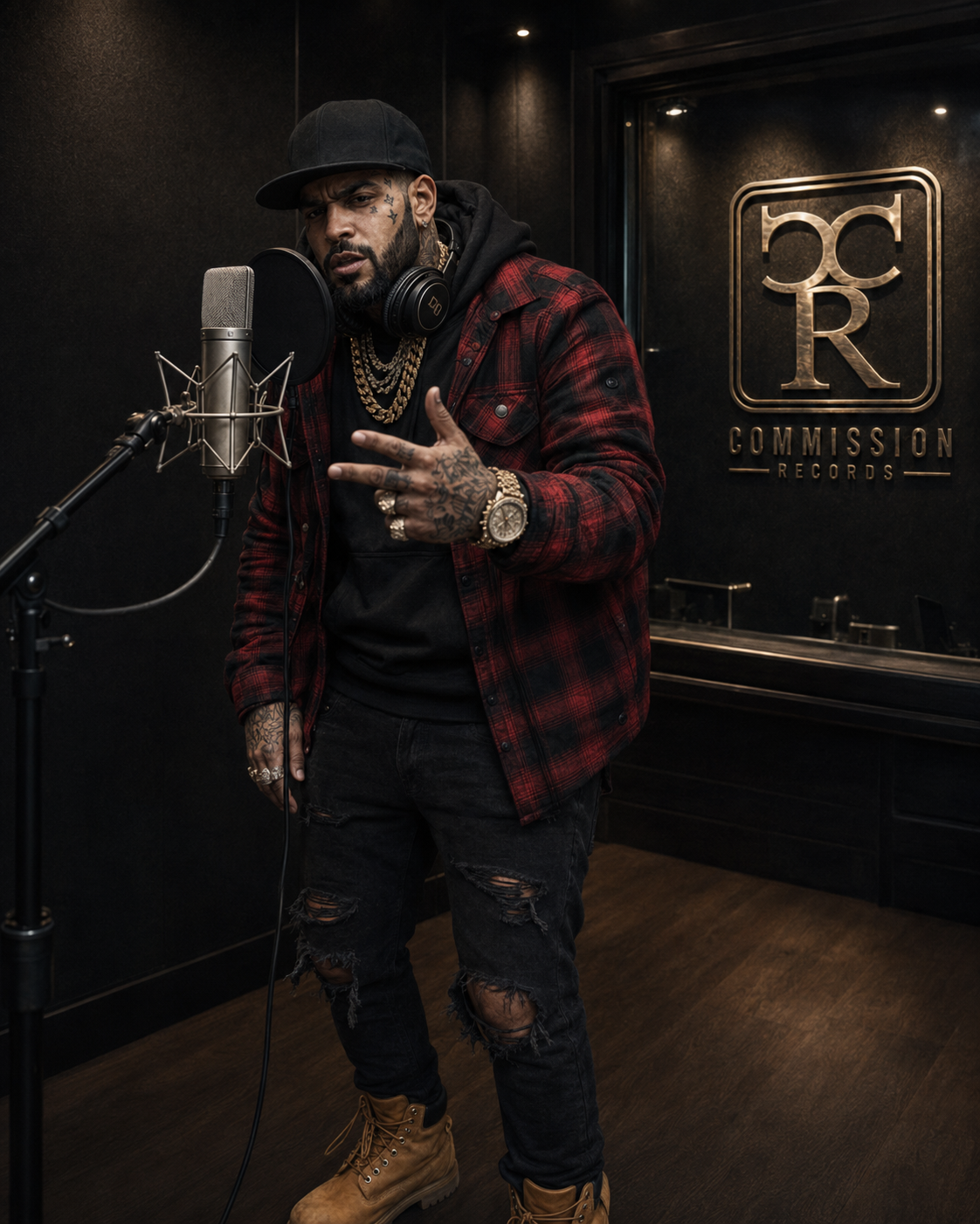 Big Rust recording in vocal booth