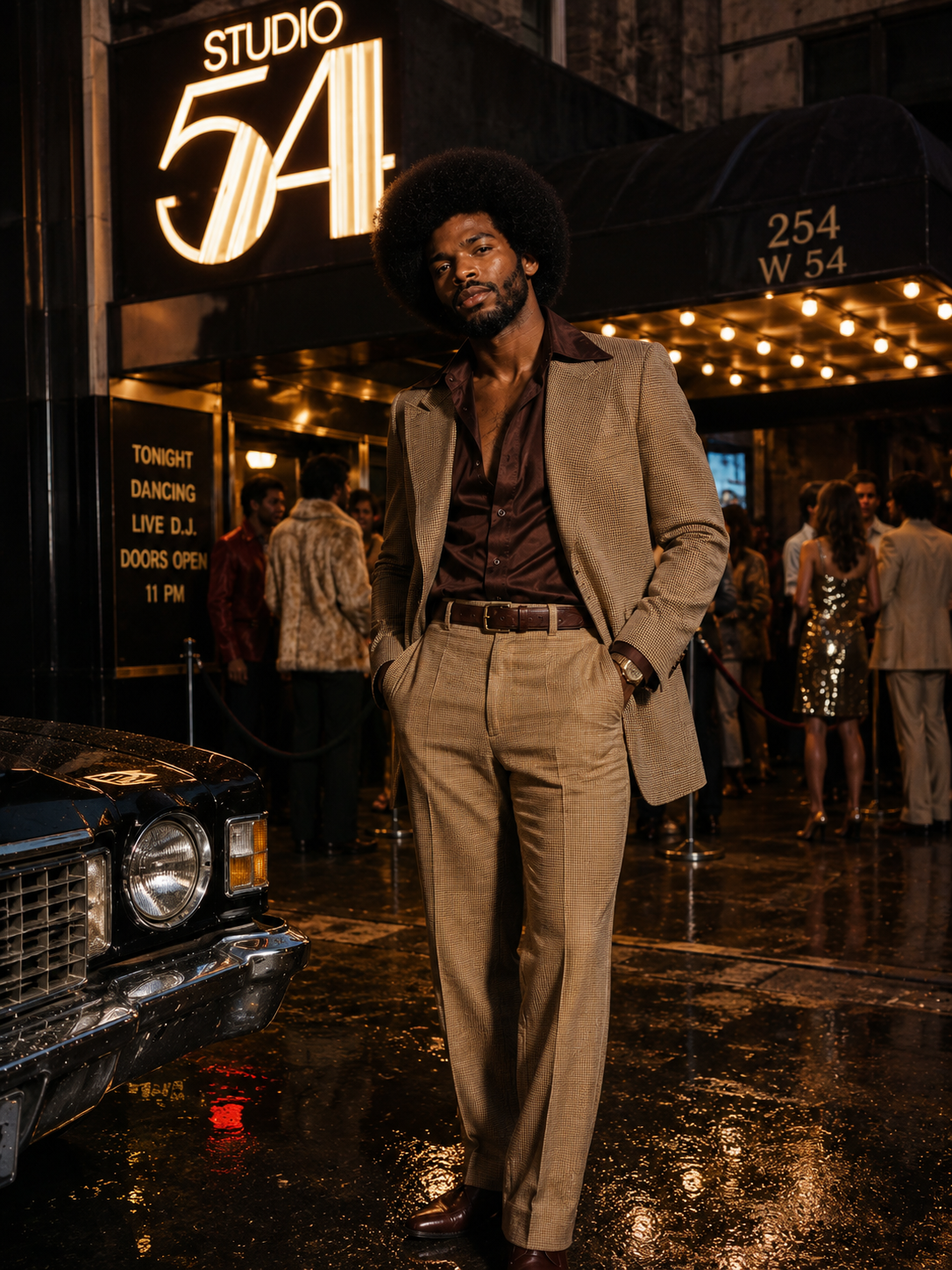 Leon Valentine Commission Records outside Studio 54 promotional photo