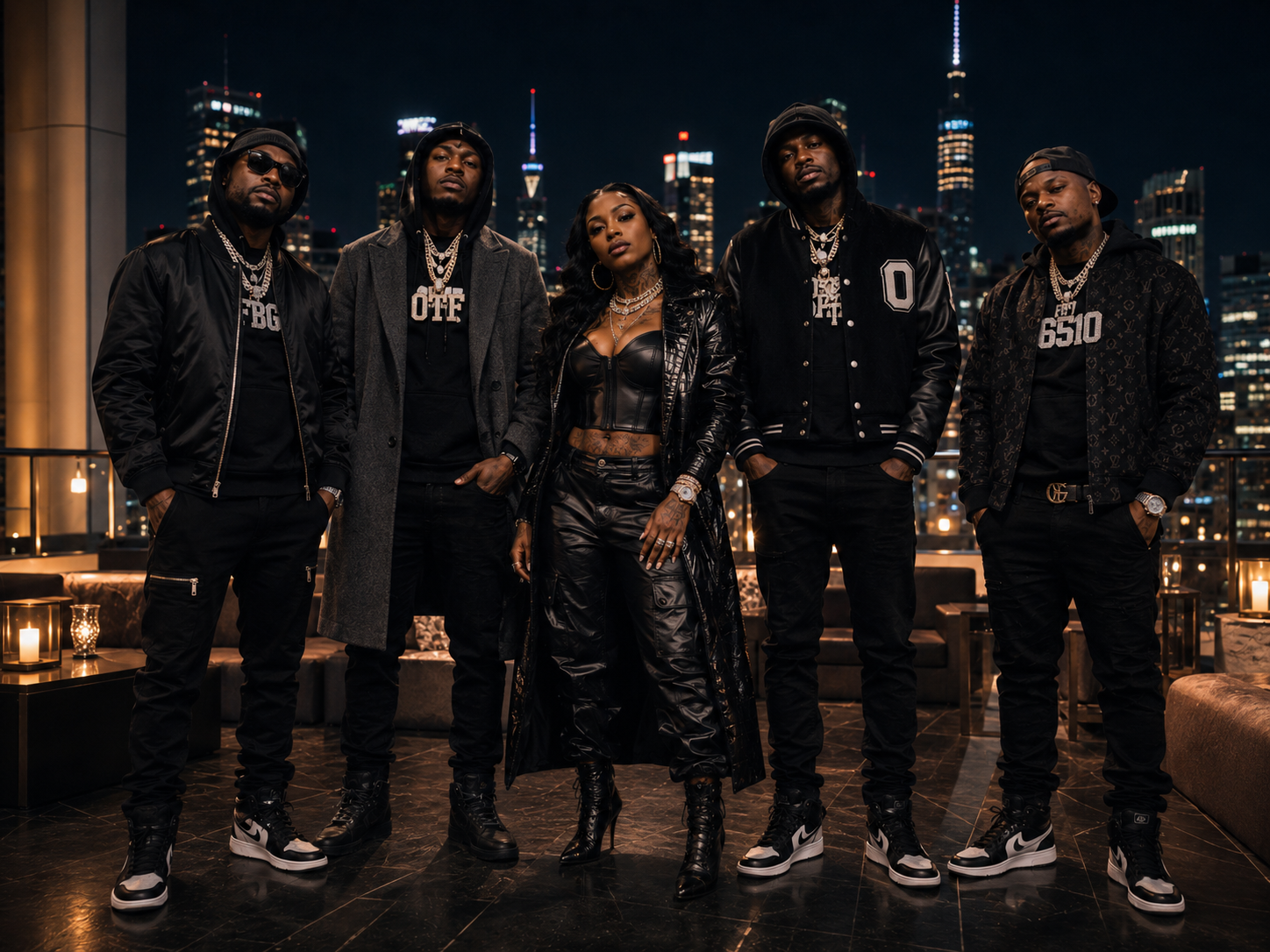 The Syndicate Commission Records rooftop cityscape night promo