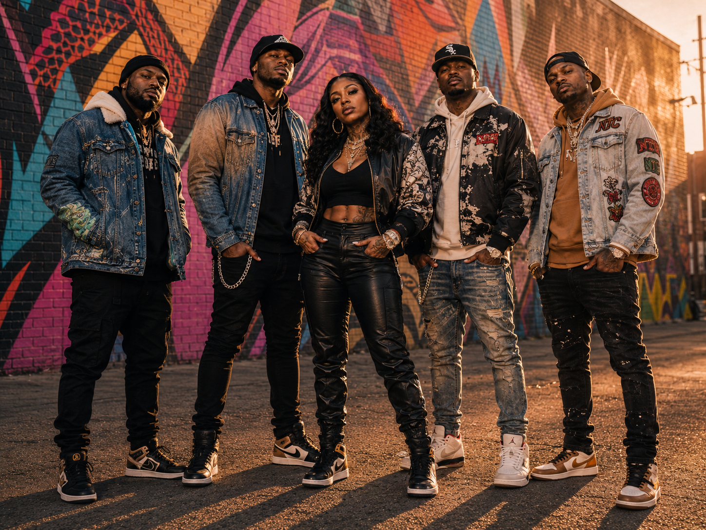 The Syndicate Commission Records graffiti wall golden hour promotional photo