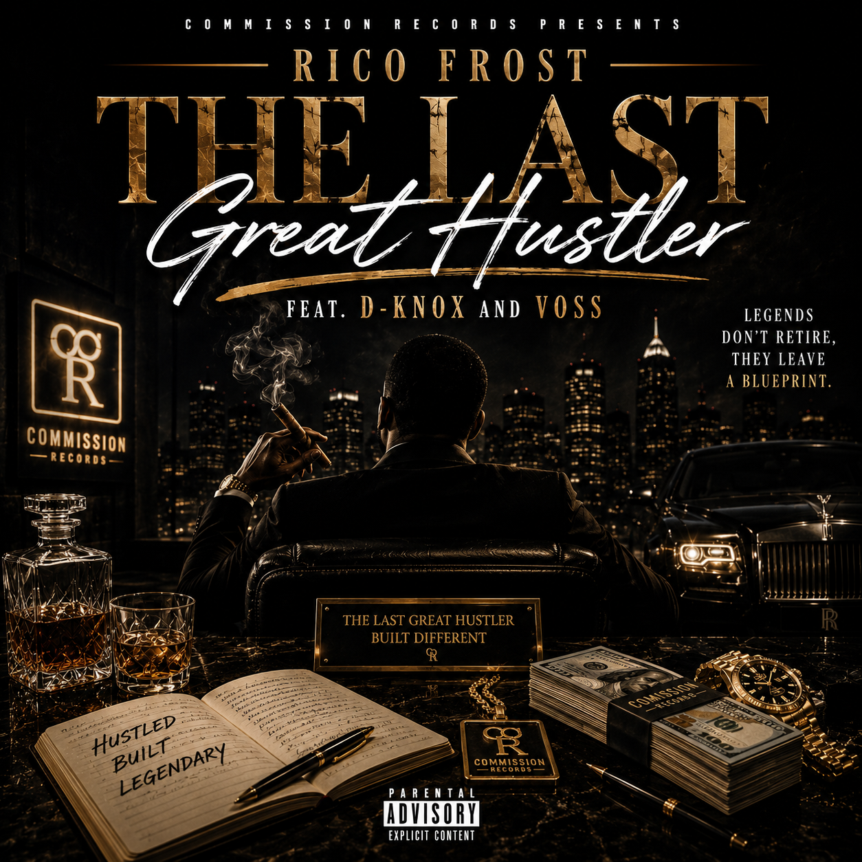 The Last Great Hustler single cover by Rico Frost Commission Records