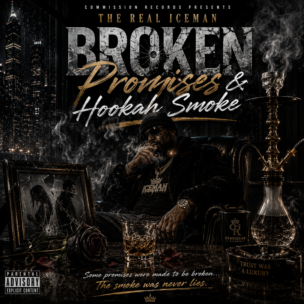 Broken Promises and Hookah Smoke single cover by Rico Frost Commission Records