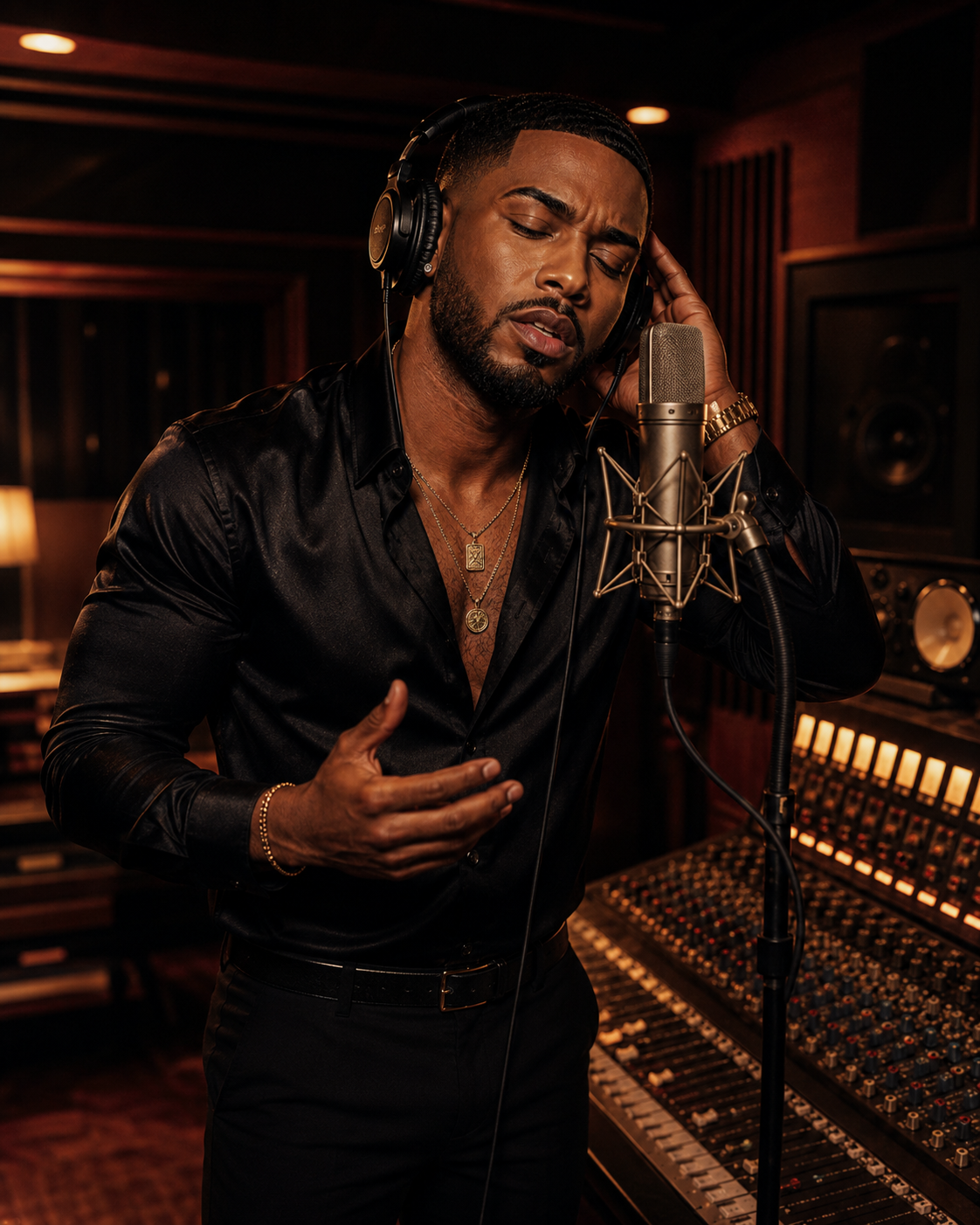 Rome Valentino in recording studio