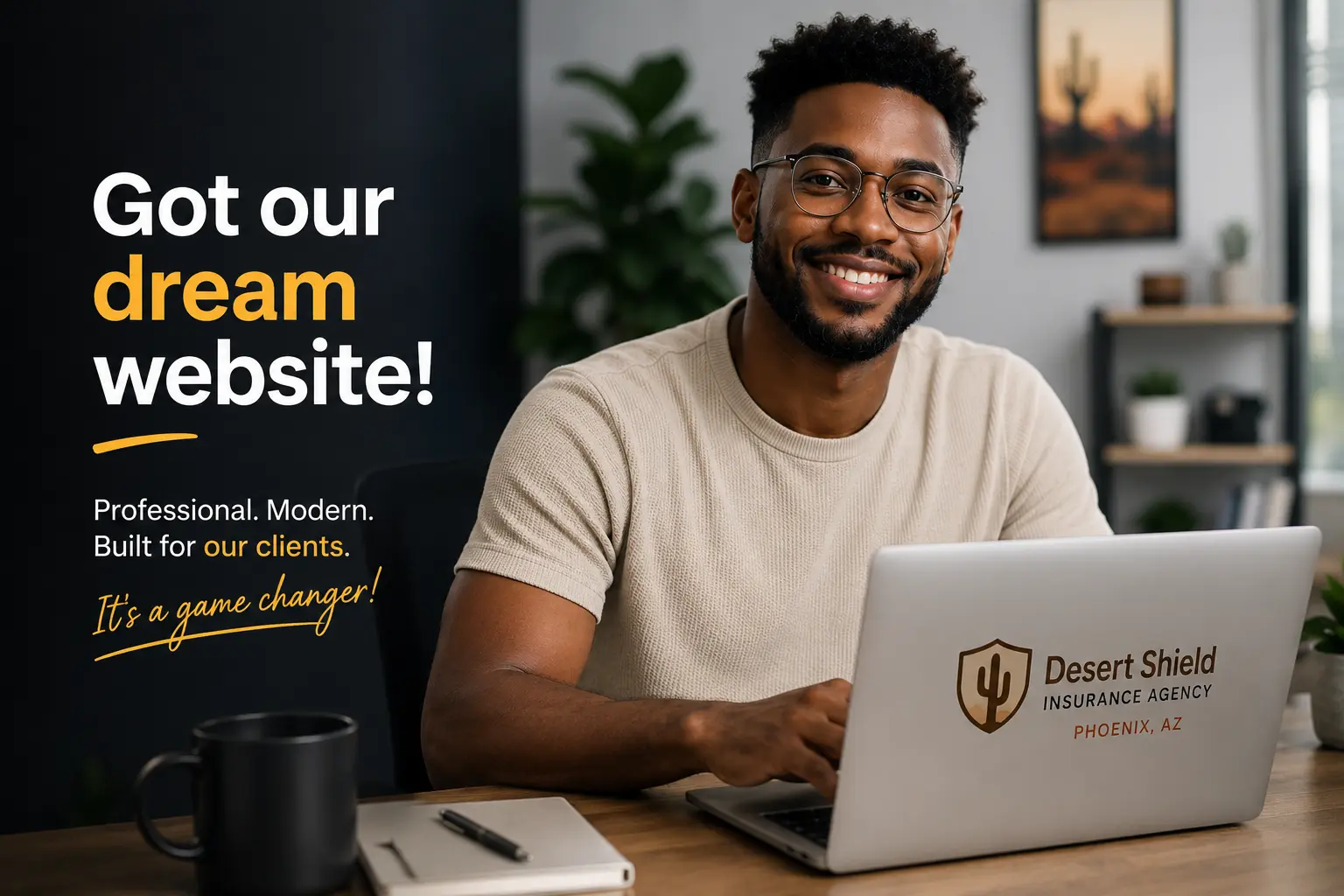 Desert Shield Insurance Agency client — got our dream website