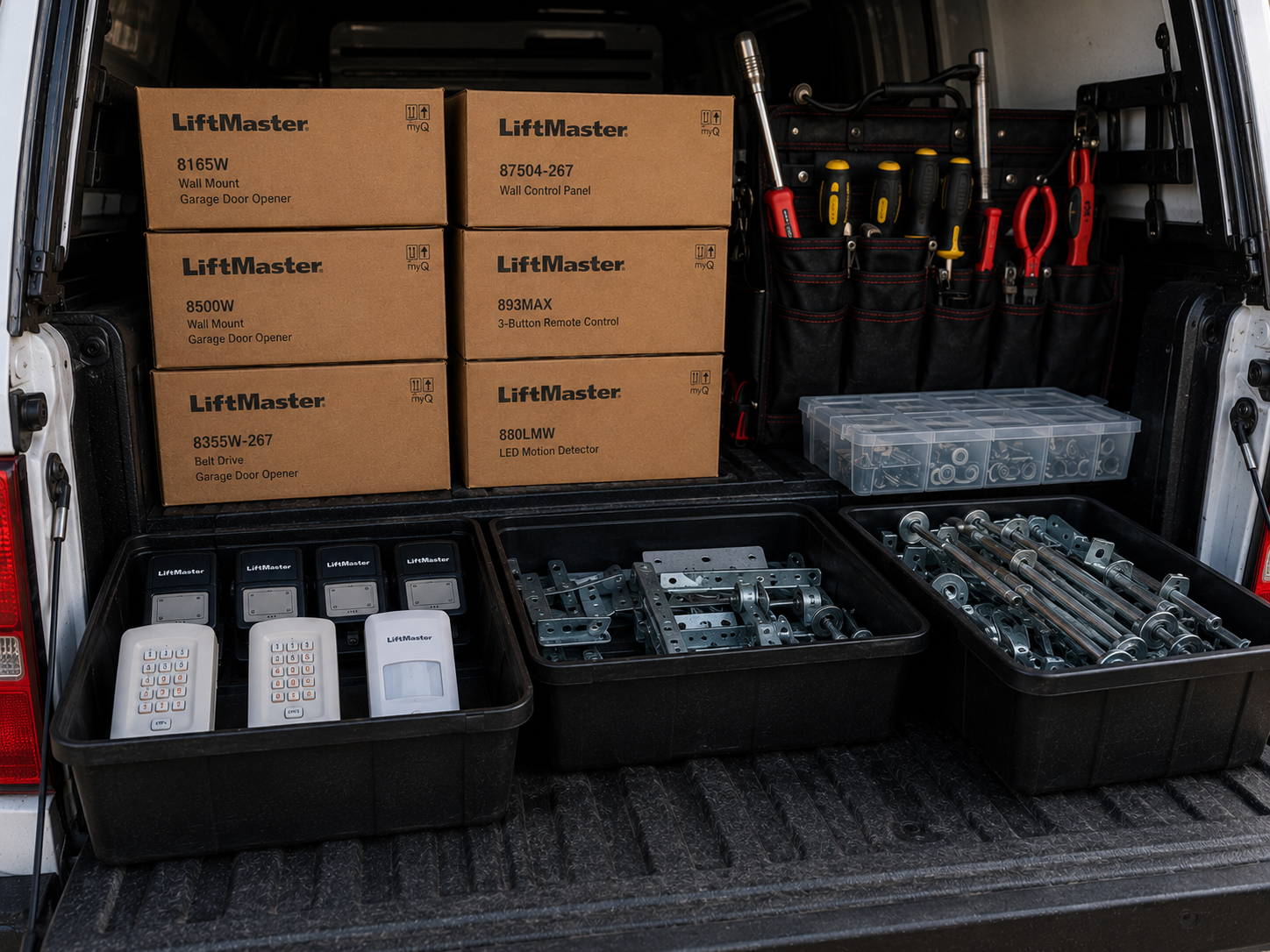 Fully stocked service truck
