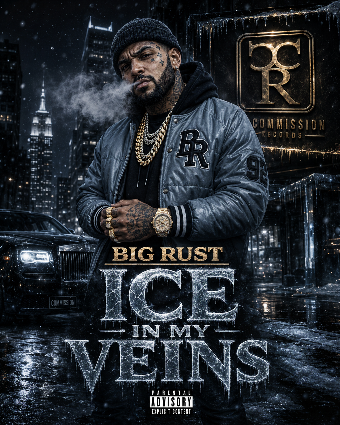 Ice In My Veins LP cover by Big Rust Commission Records