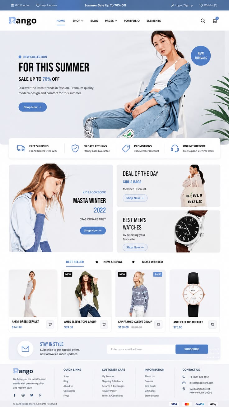 Rango fashion ecommerce website screenshot