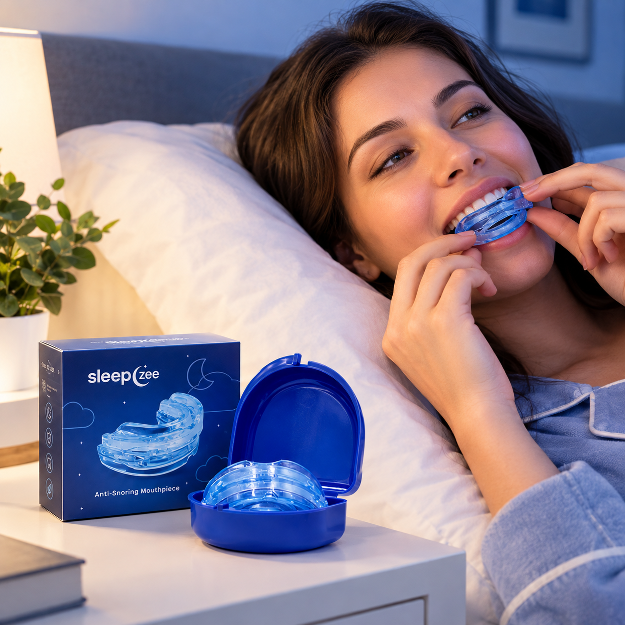 Close-up of the SleepZee mouthpiece with adjustable and fit details