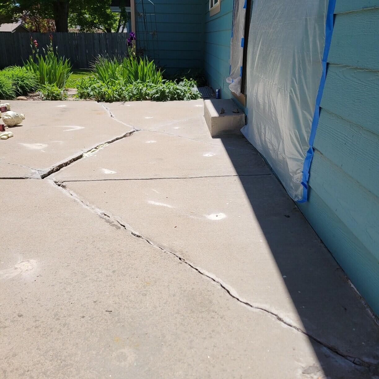 Patio Crack Repair - Before