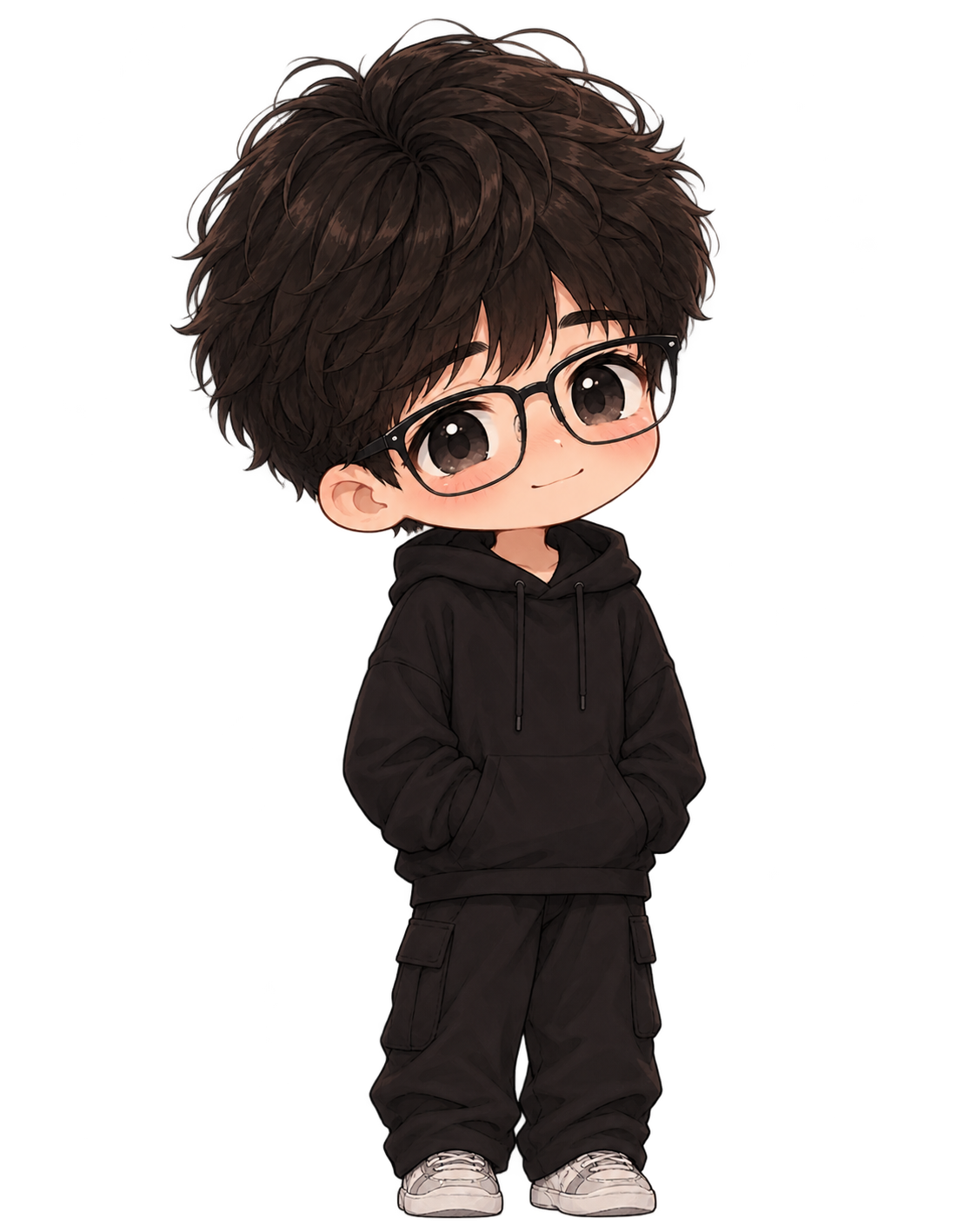 Ayush in glasses and black streetwear