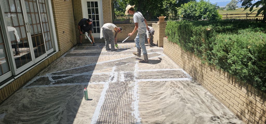 Walled Patio VUBA Stone Resurfacing - Before