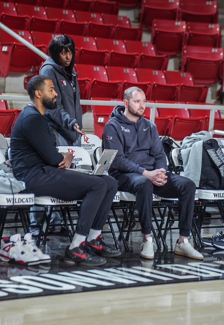 Cliff Working Courtside with Laptop