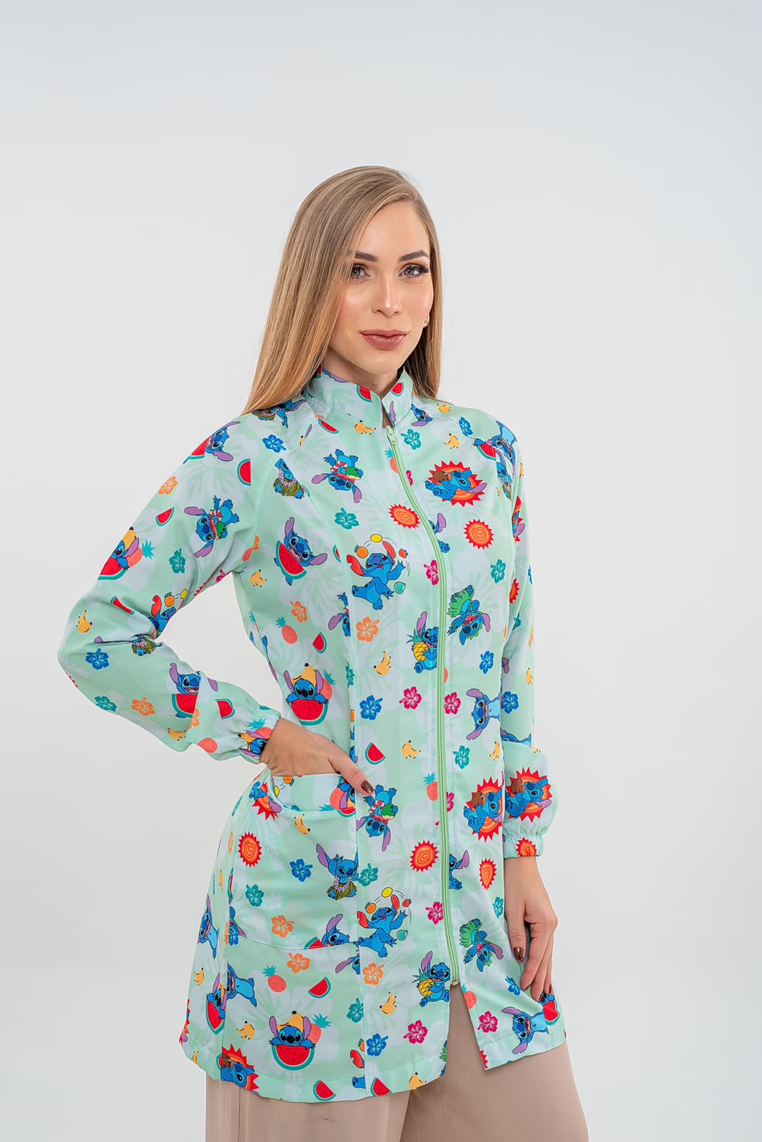 Jaleco estampado colorido