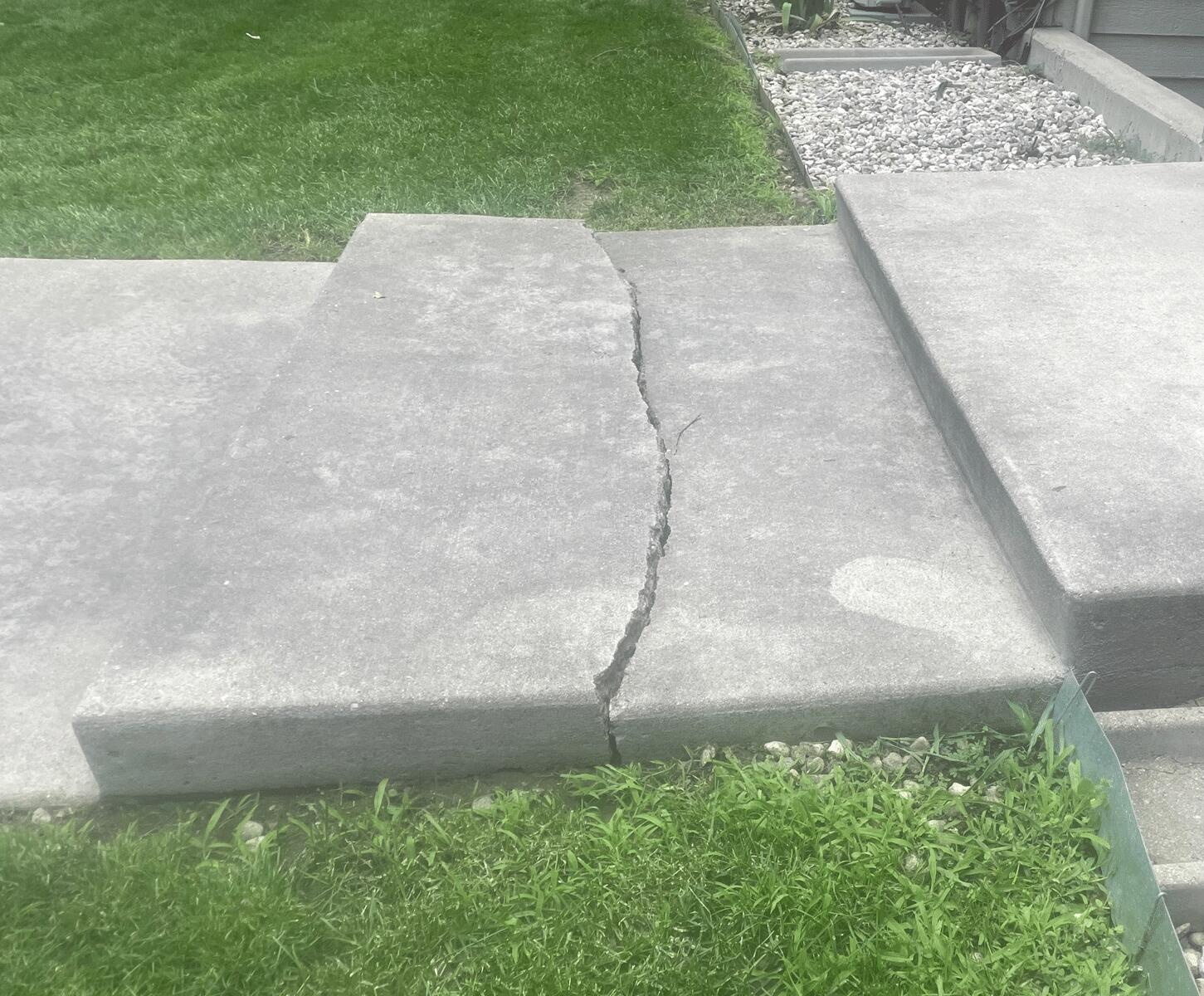 Commercial Walkway Crack Repair - Before