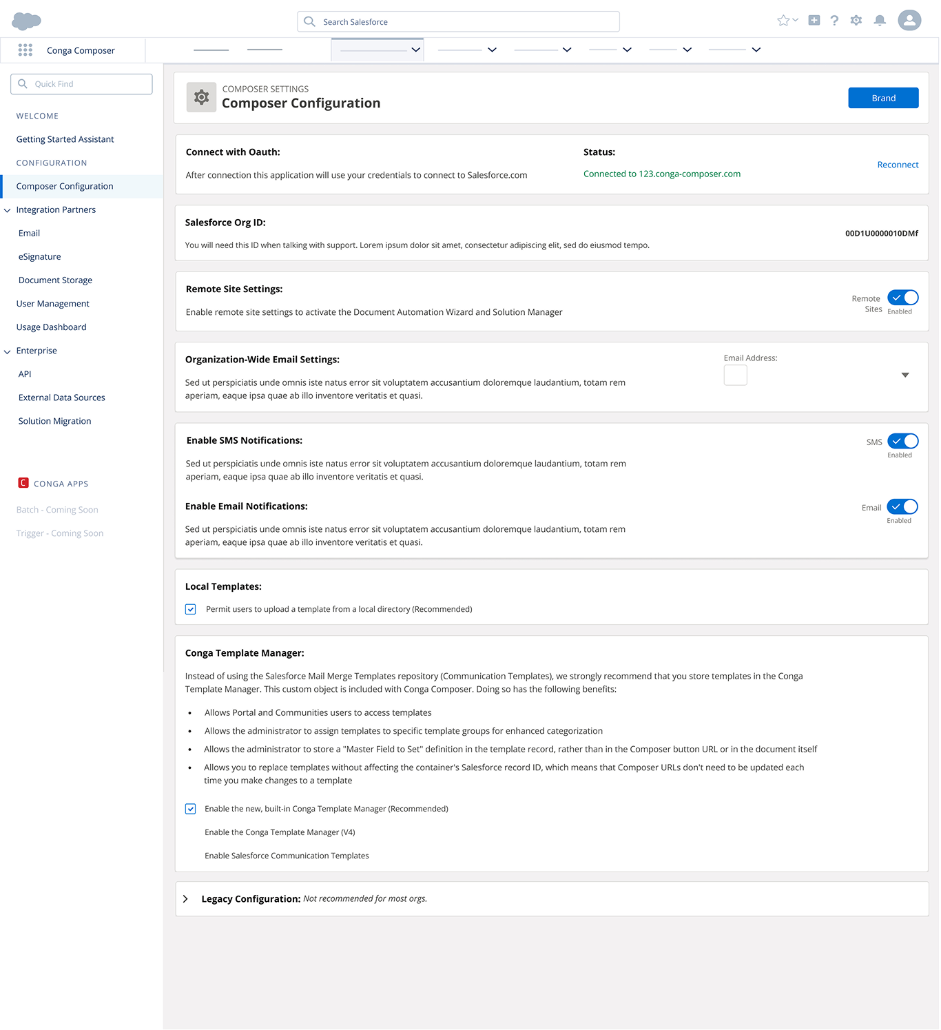 Composer Configuration - Centralized settings with clear organization