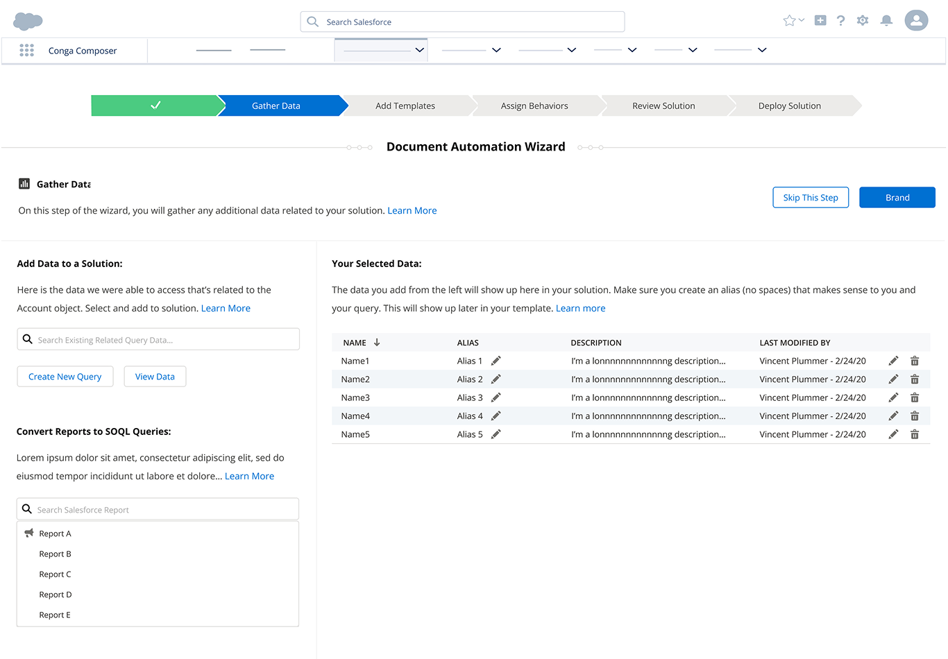 Document Automation Wizard - Progressive disclosure of complexity