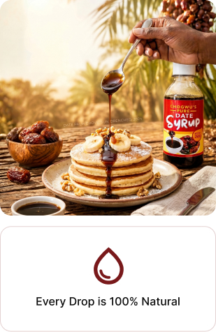 Date syrup with pancakes outdoor