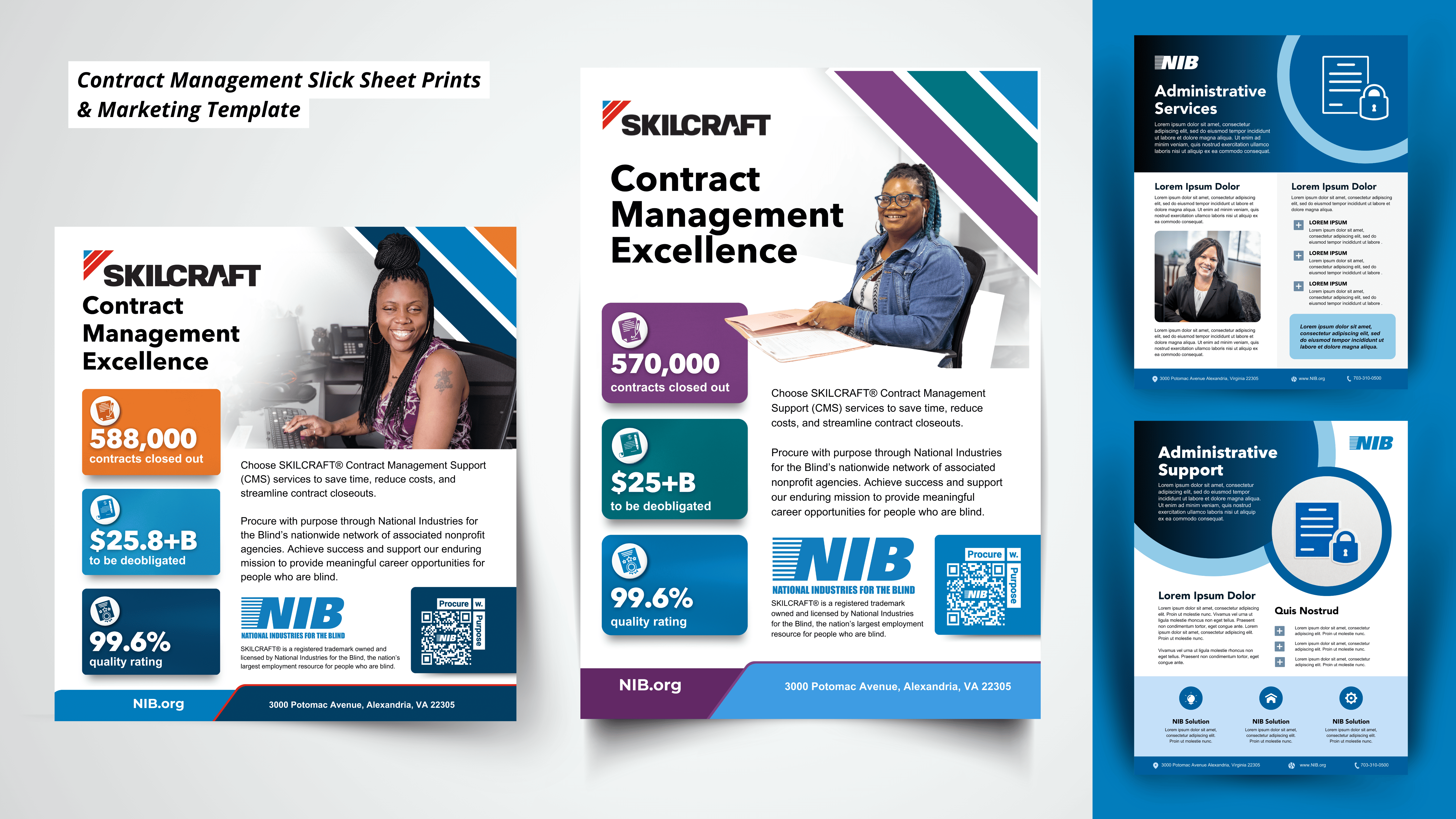 SKILCRAFT contract management slick sheets and administrative support marketing templates