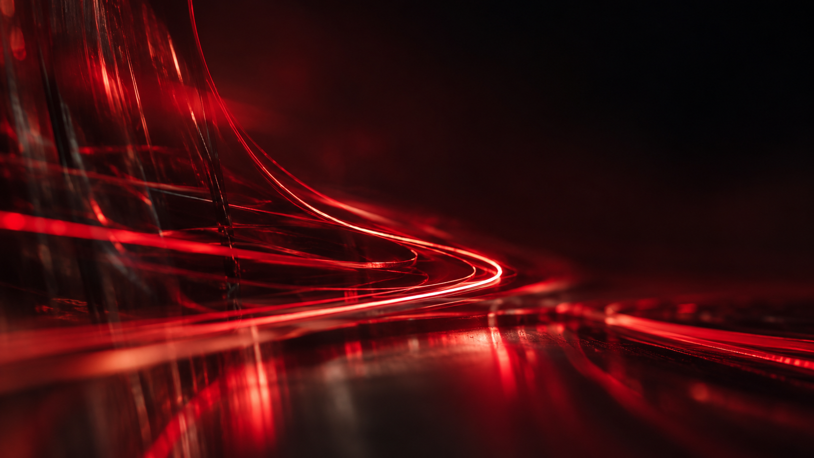 Crimson light trails representing digital security and data diligence