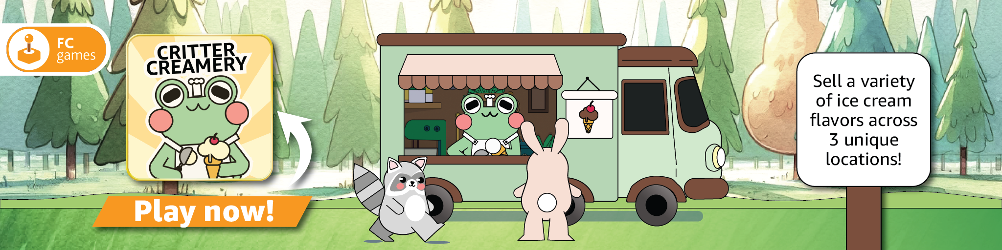 Critter Creamery promotional banner - Play now!