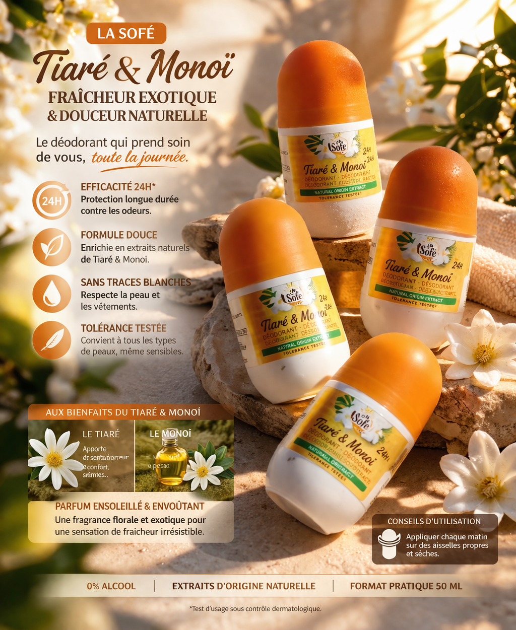 Déodorant Tiaré & Monoï LA SOFÉ