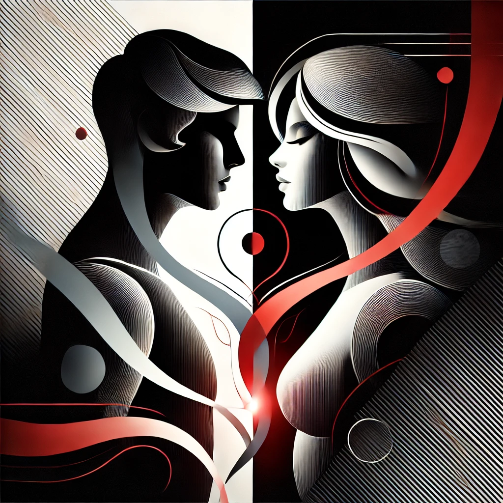 Abstract artistic illustration of intimate connection