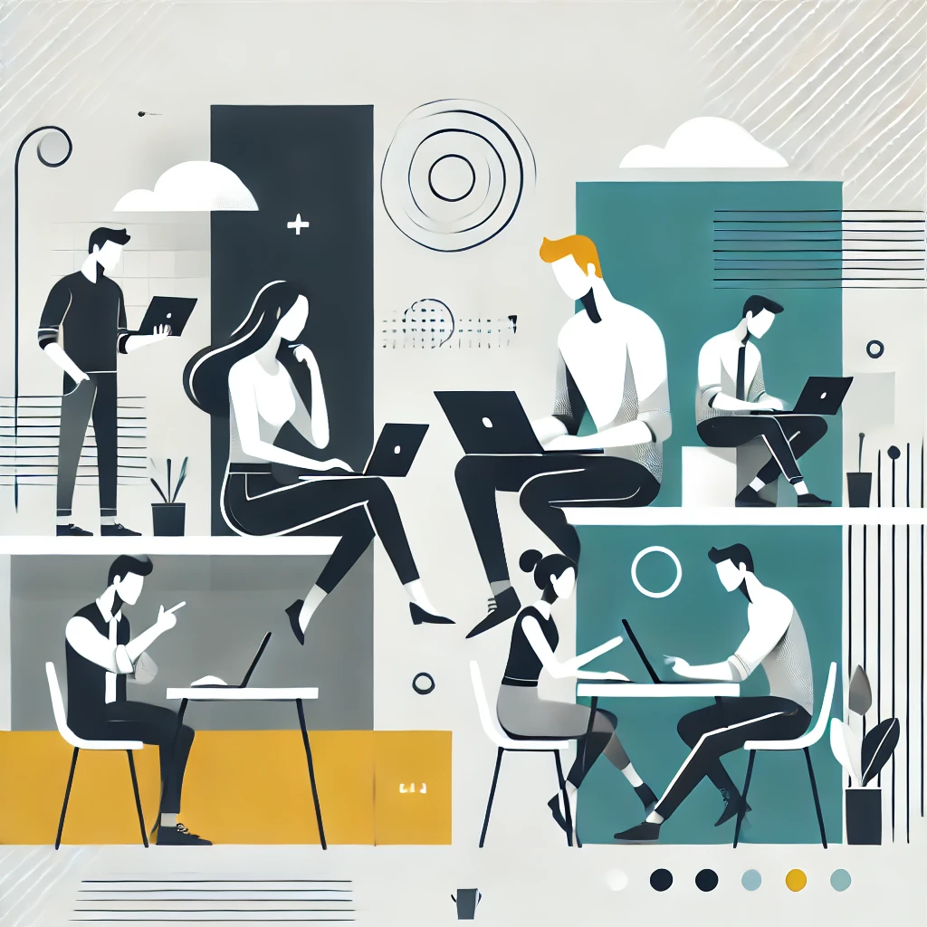 Modern office collaboration illustration