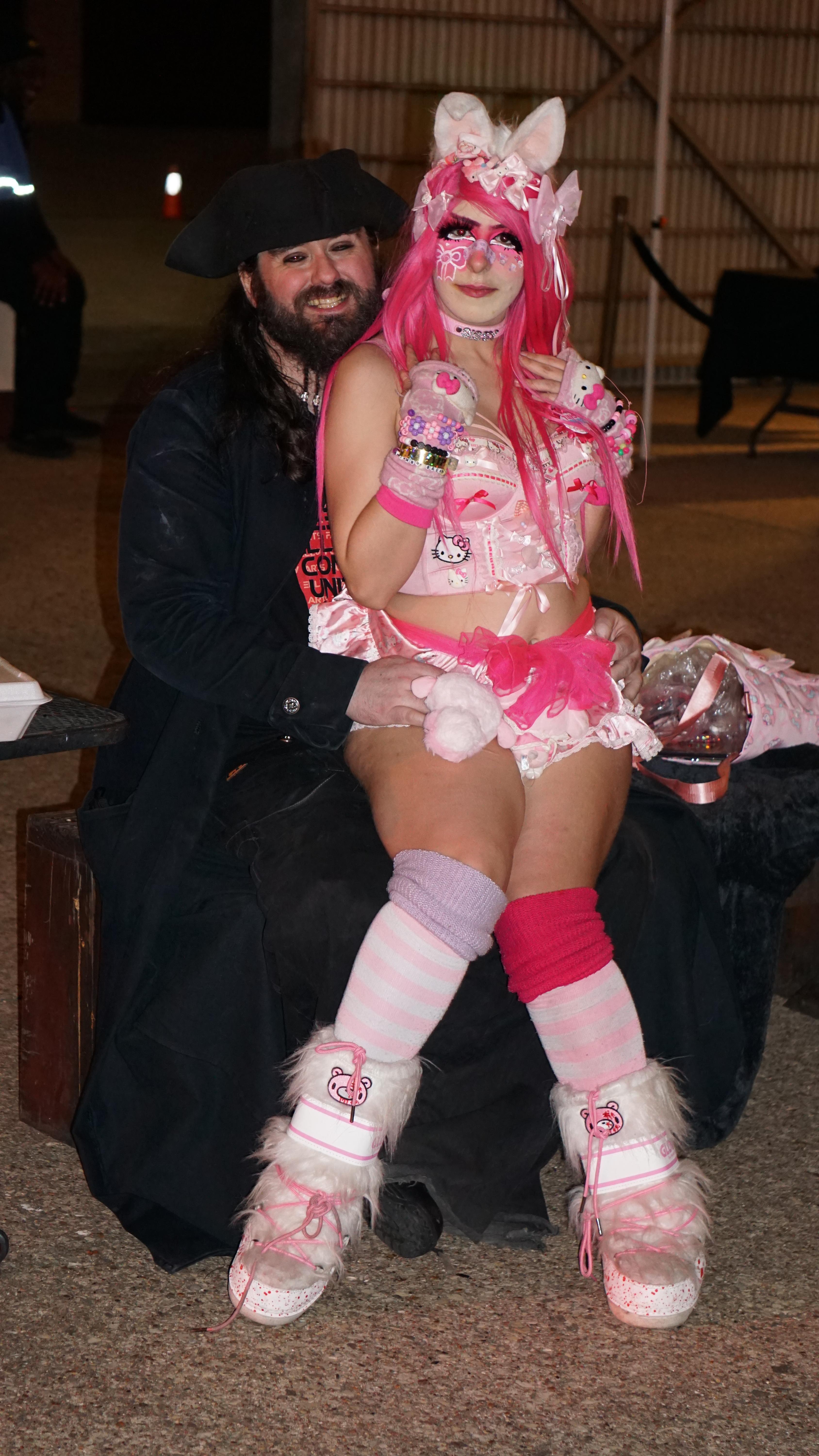 Creative cosplay couple at the art show