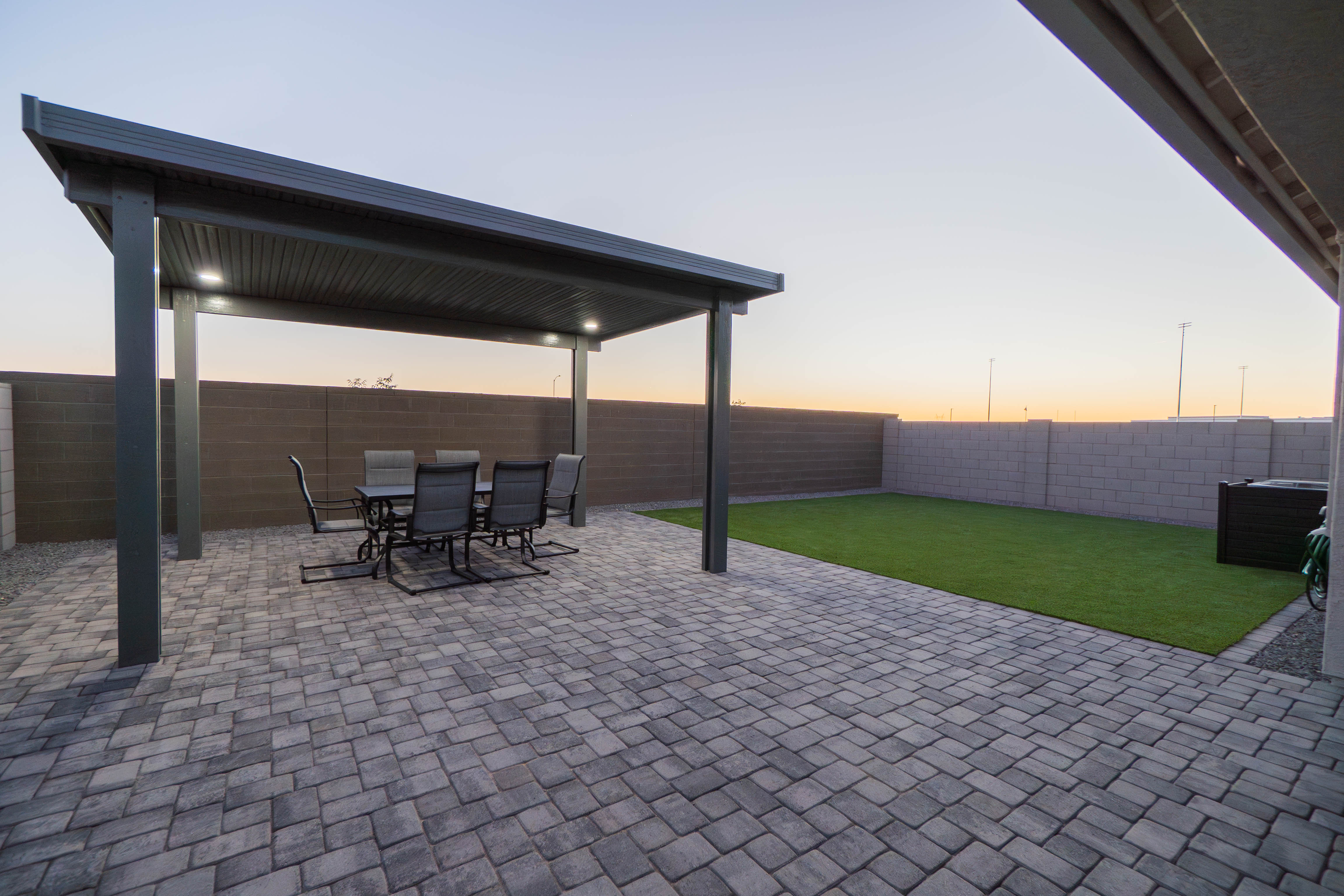 Pergola Dining Retreat at Sunset