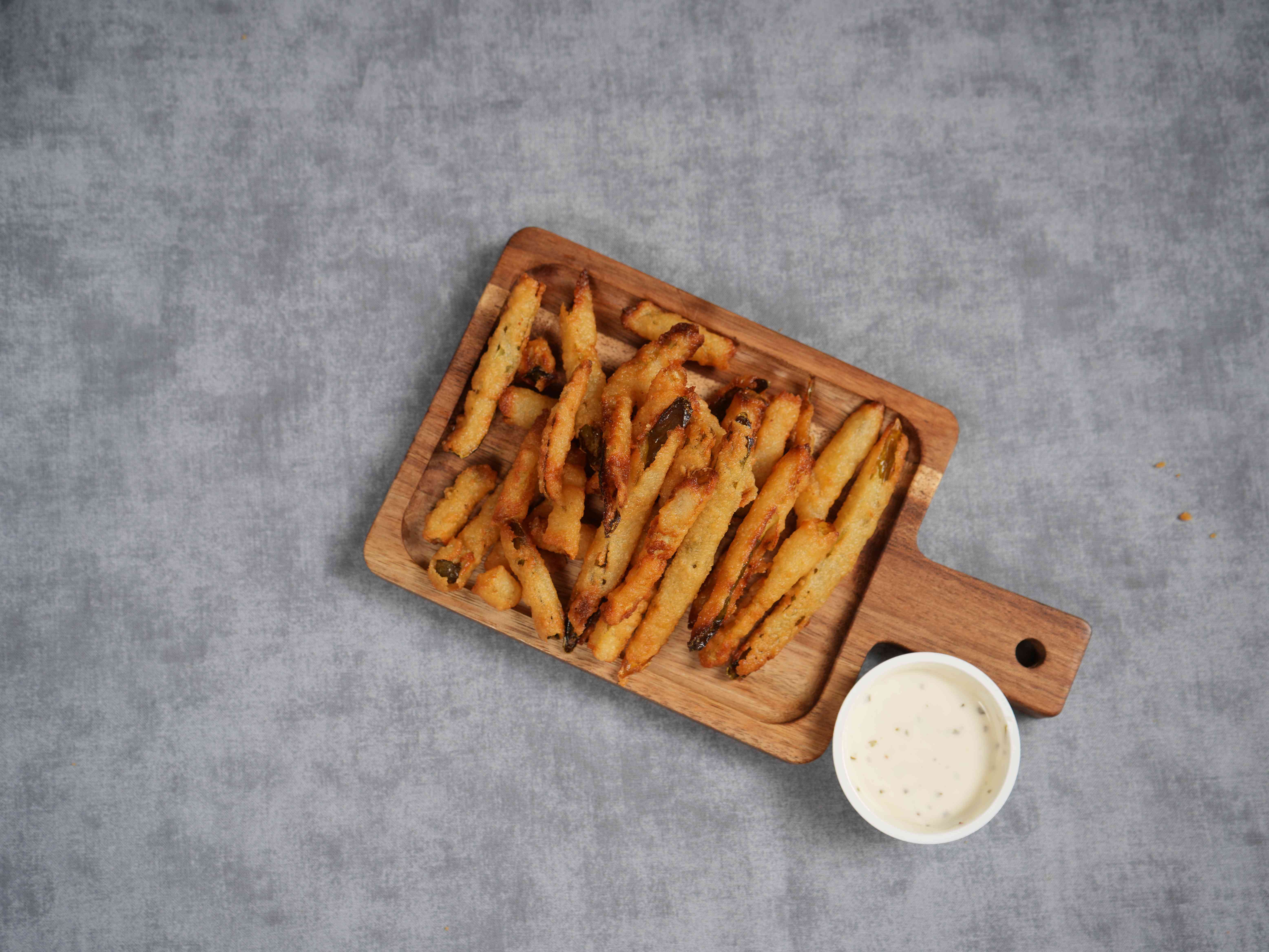 Fried pickle fries with ranch
