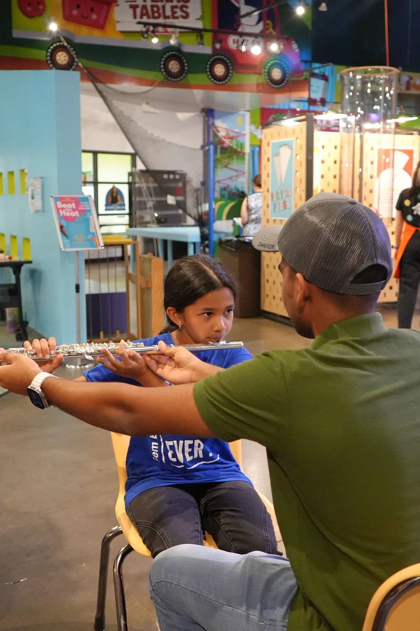 Flute lesson with young student