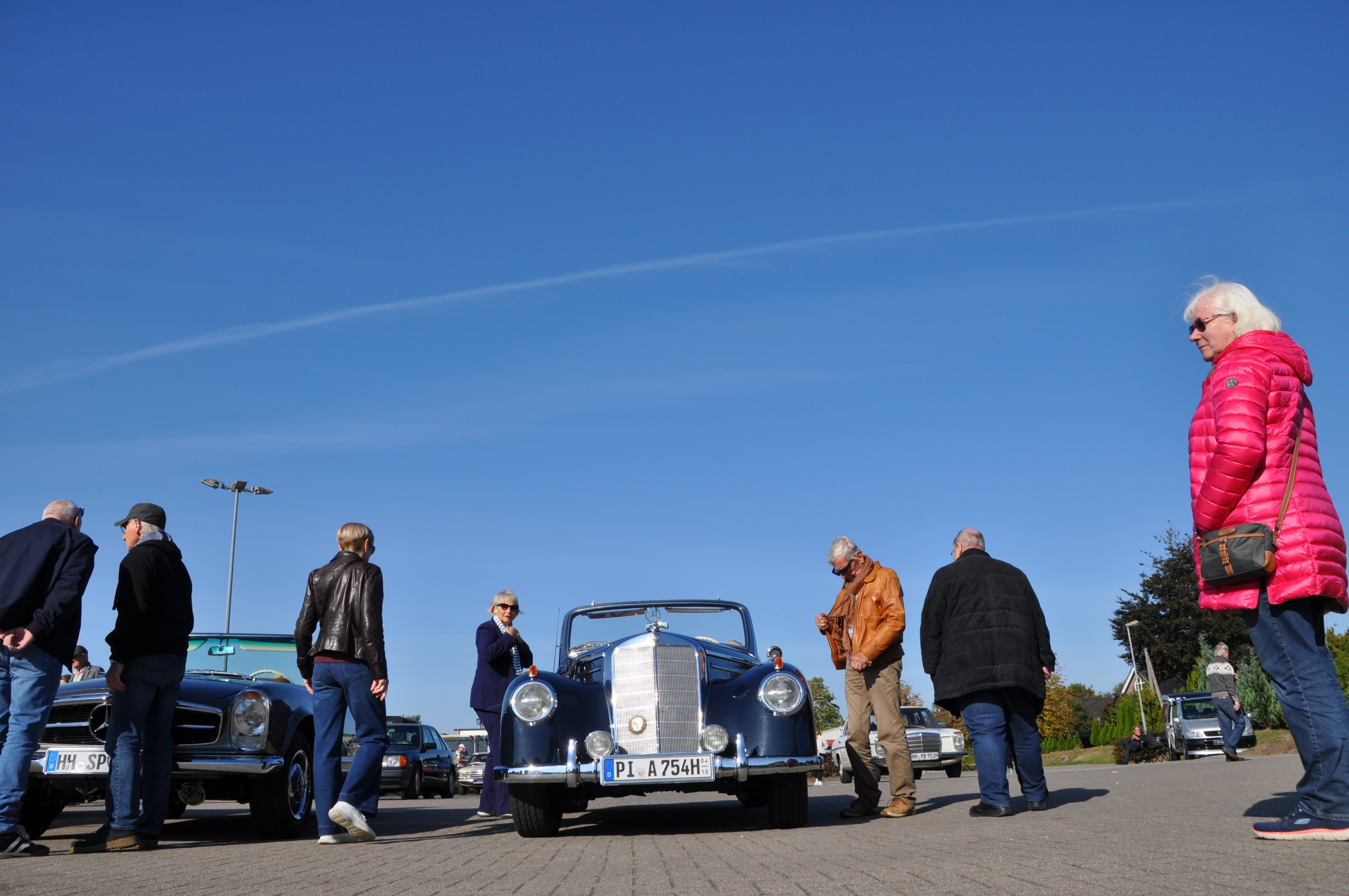 Mercedes 190 Interieur mit Blumenvase
