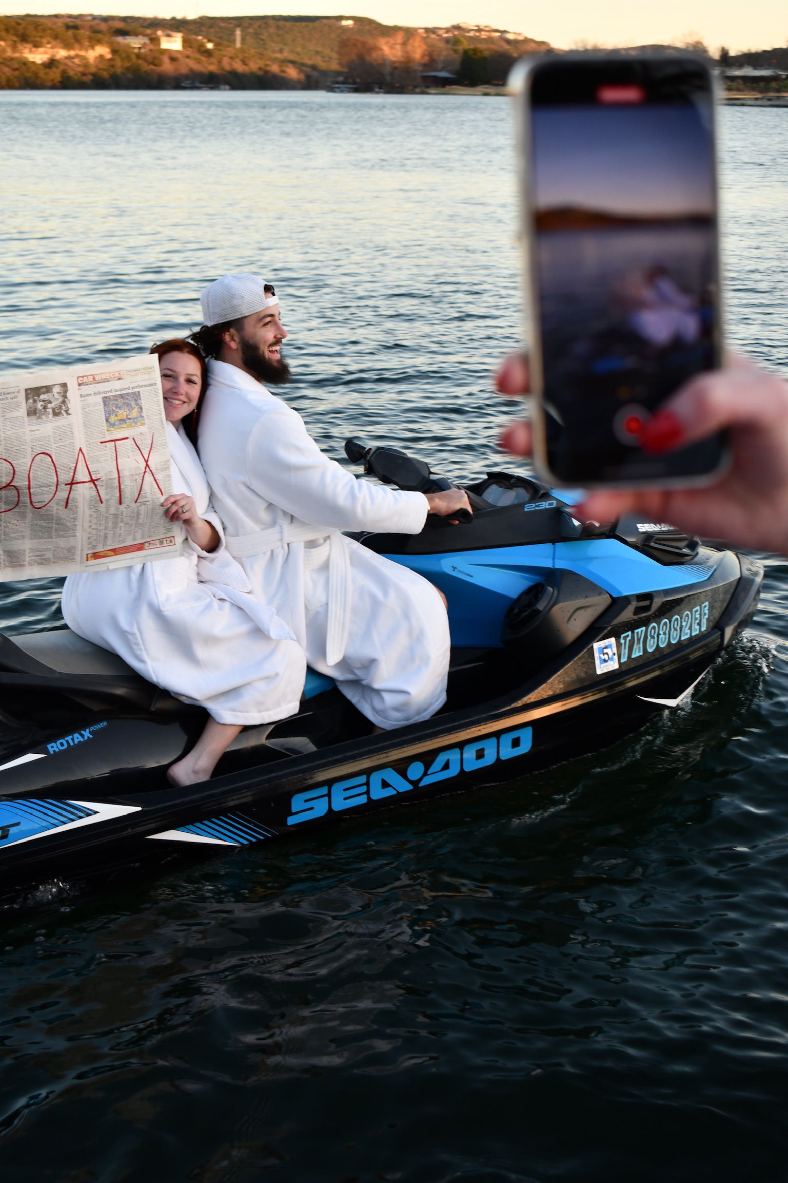 BOATX promotional photoshoot on jet ski