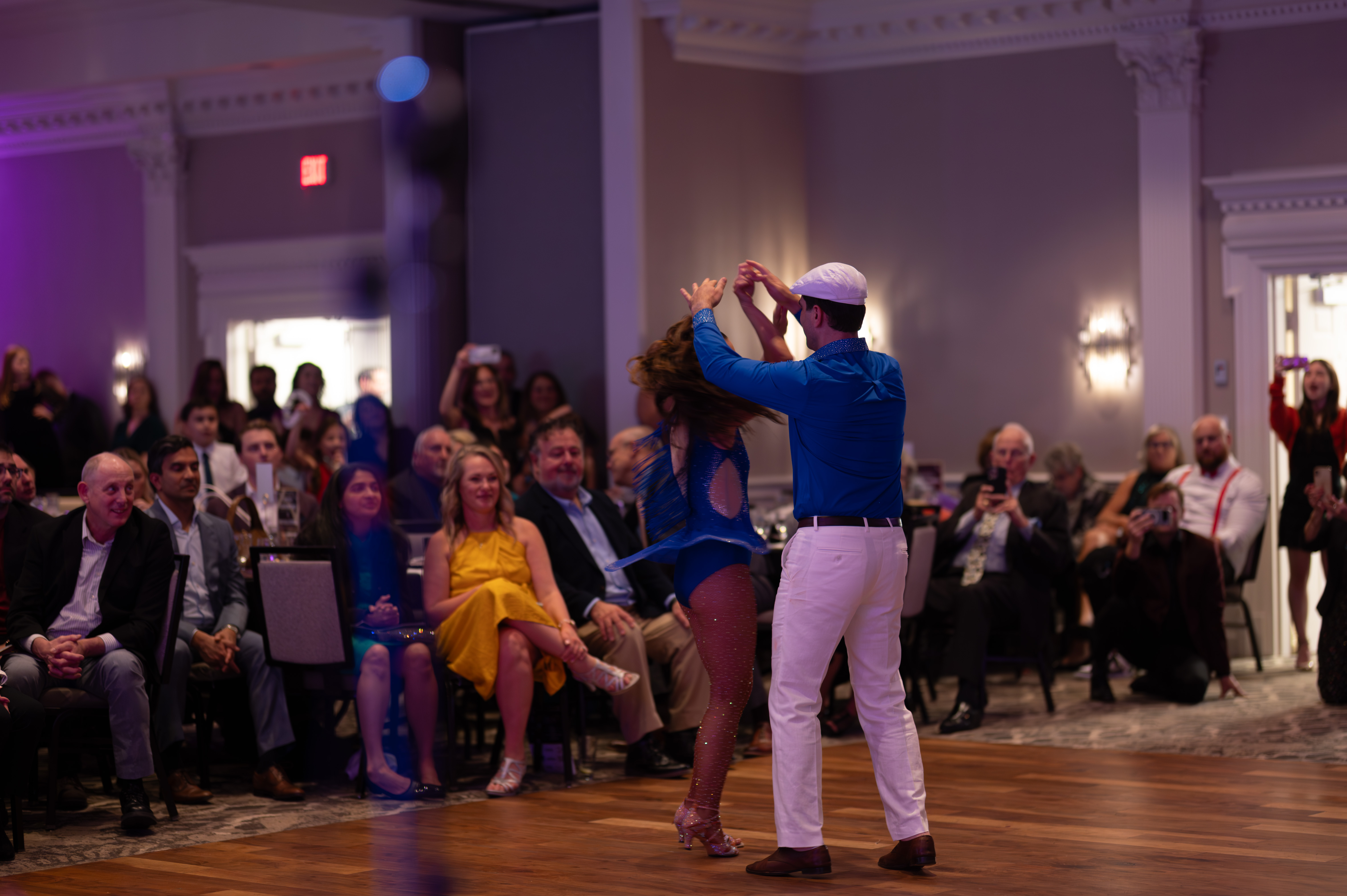 Dancers performing spin move