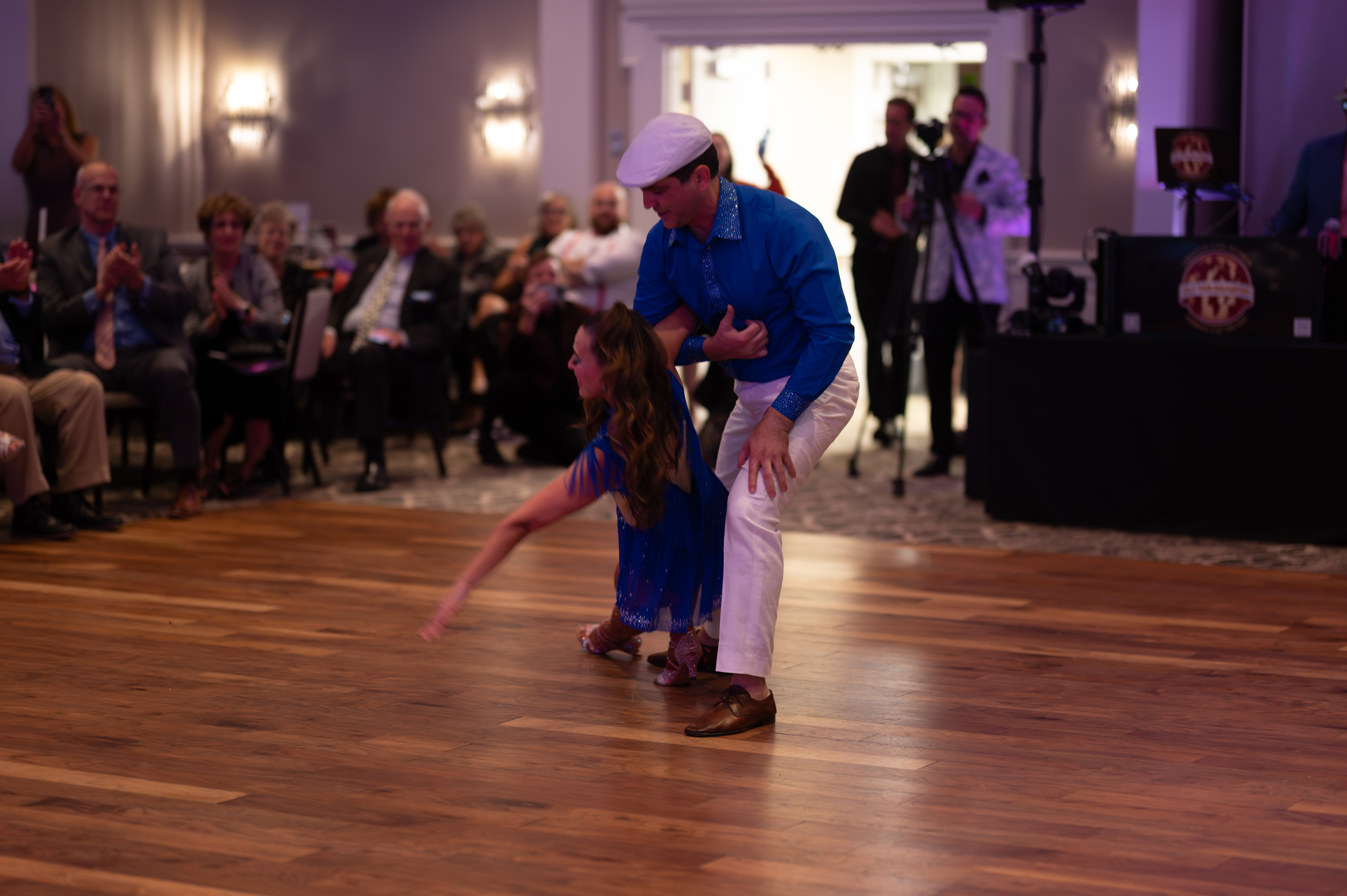 Dance dip with audience applauding
