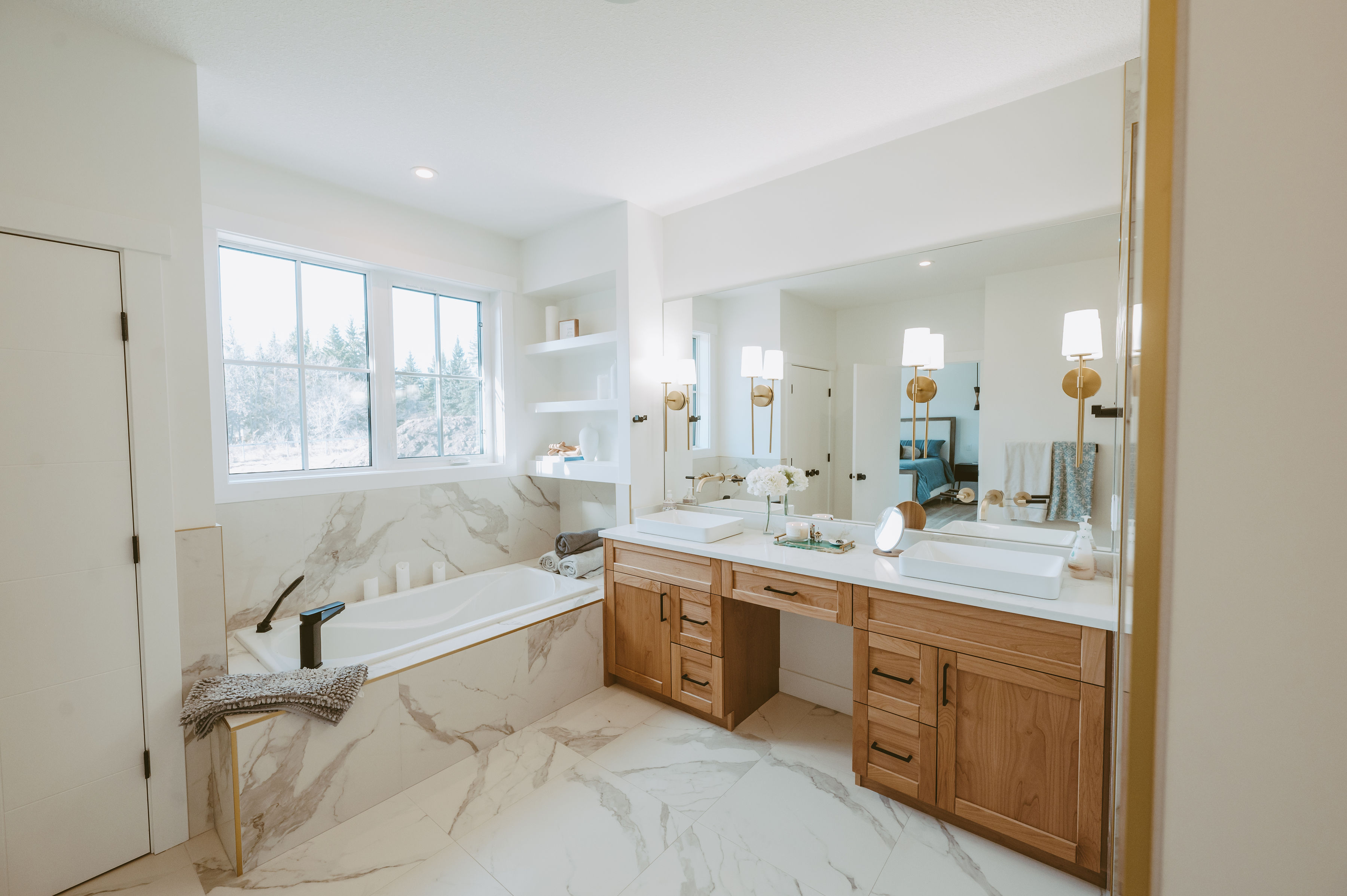 Luxury custom home interior - marble bathroom with premium finishes