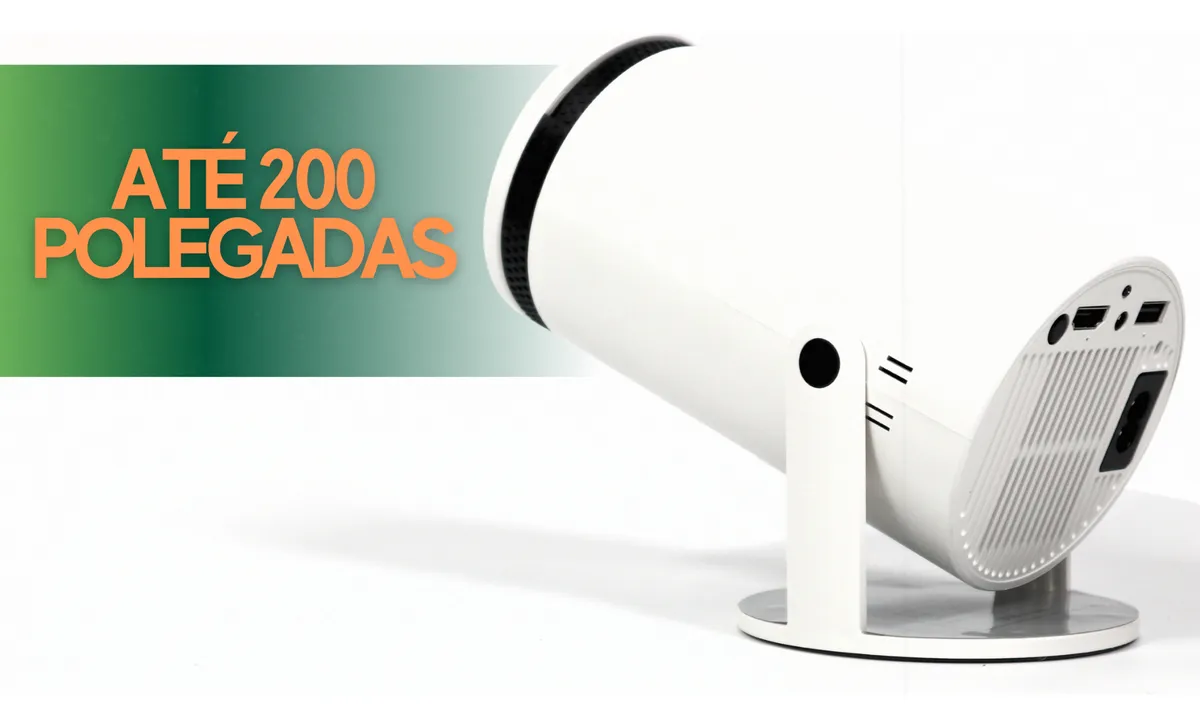 Projetor com projeção de até 200 polegadas