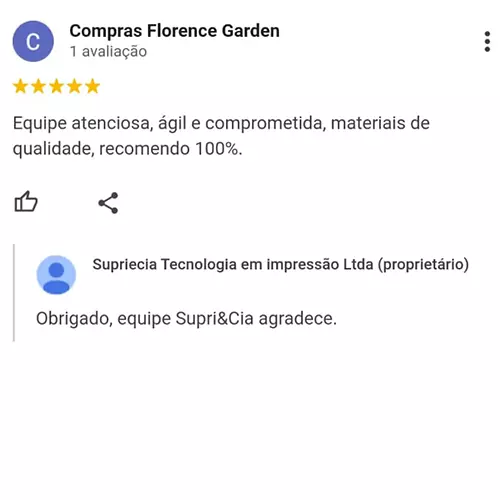 Depoimento Compras Florence Garden