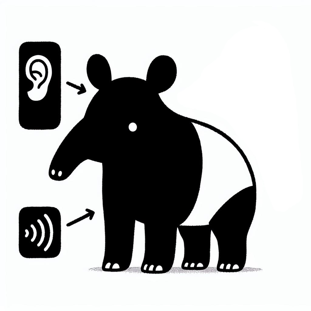 Diagram showing sound therapy concept with tapir