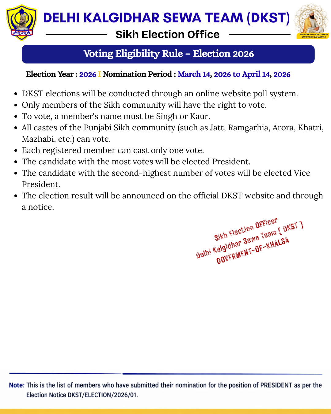 Voting Eligibility Rules