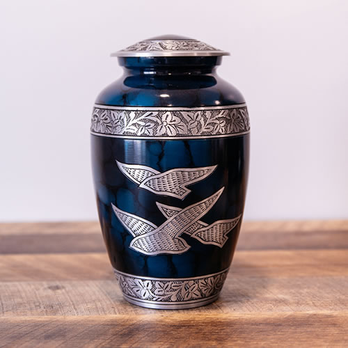 Dove Navy — Navy, silver doves