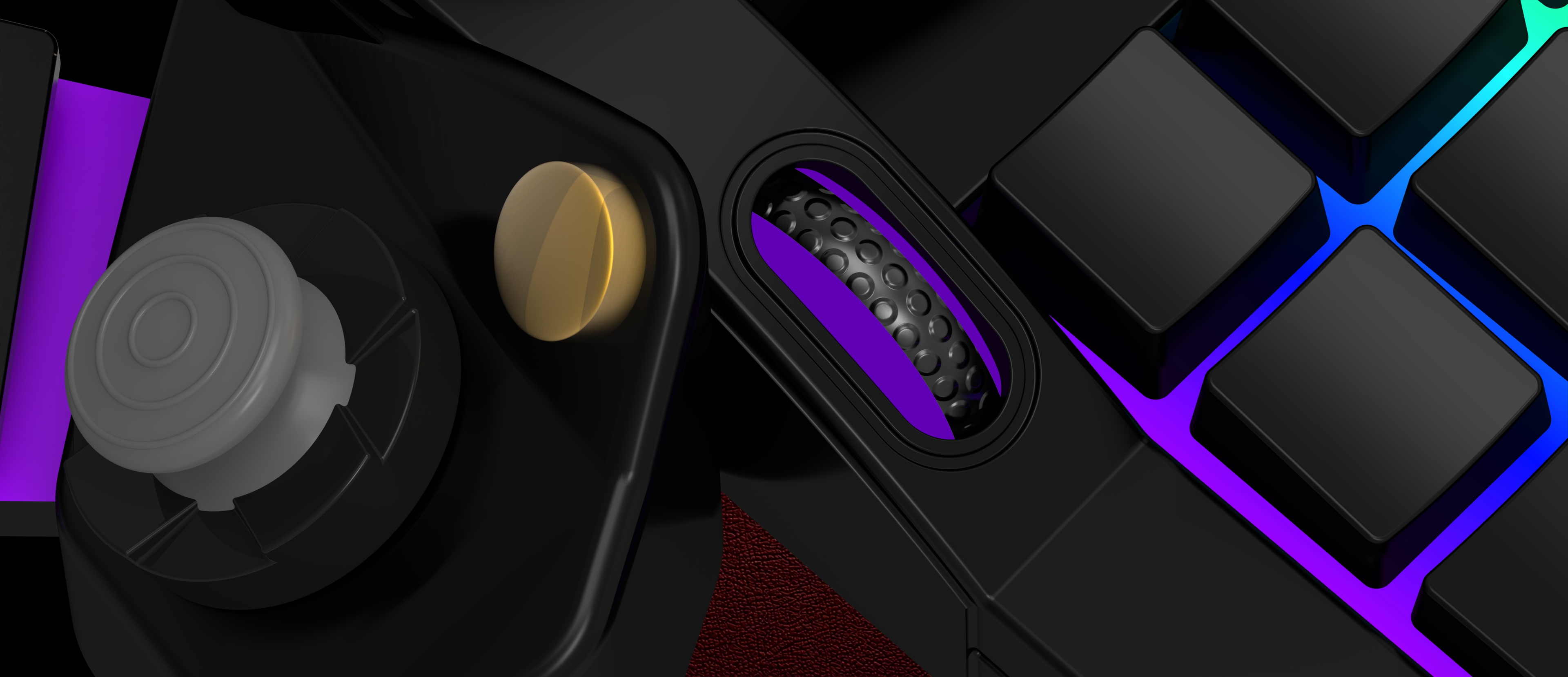 ERCHAM MK1 - Macro detail of scroll wheel and RGB keys