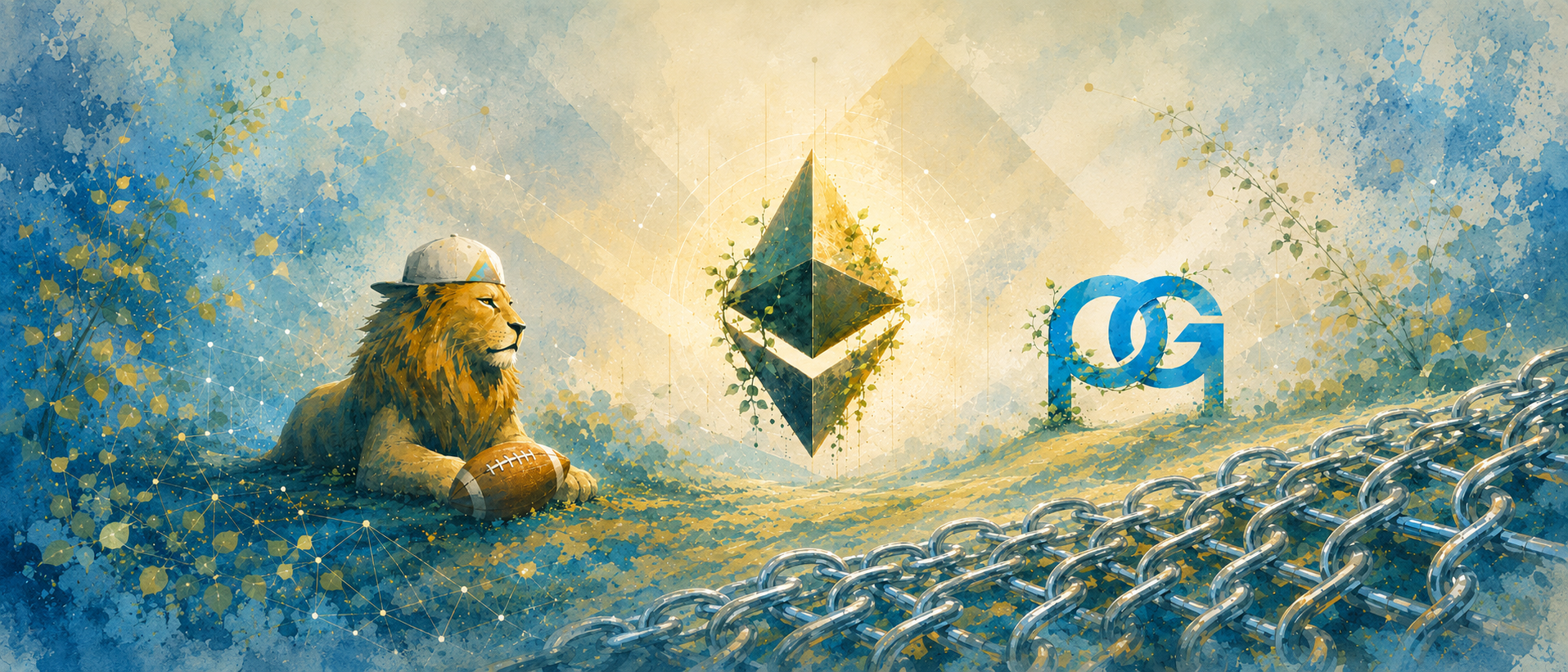 EVMavericks Fantasy Football — lion with ETH diamond and Protocol Guild logo