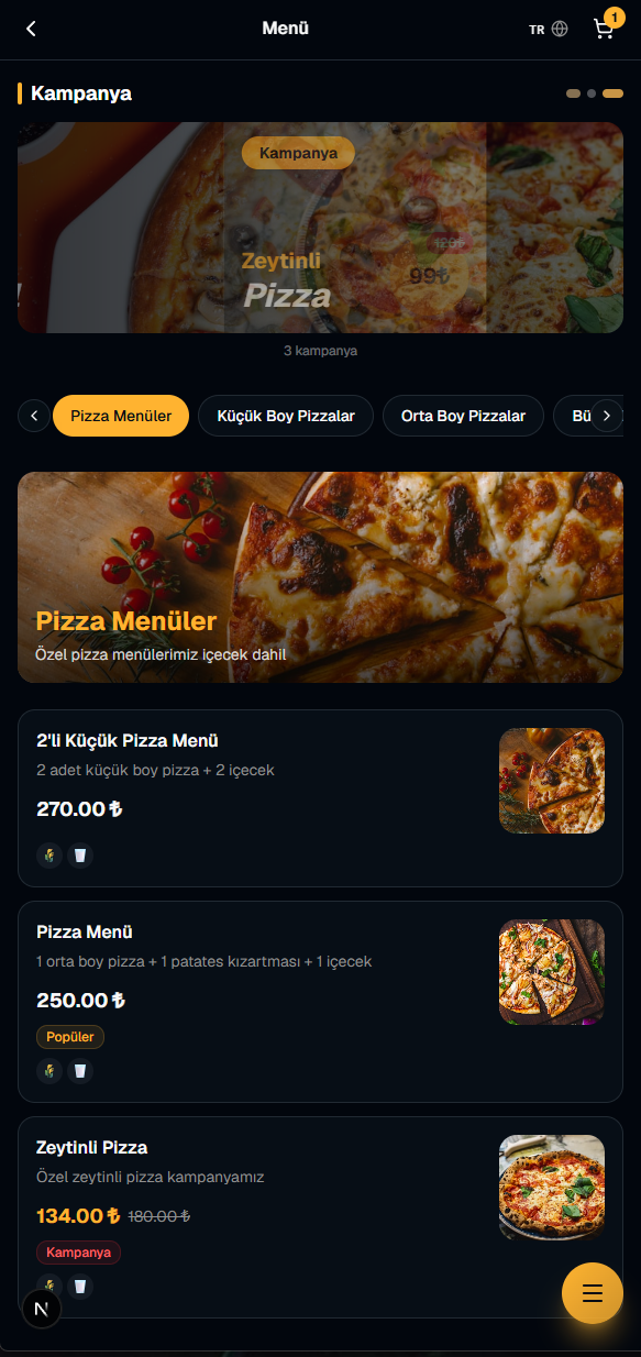 RestroidMENU QR Menü Listesi