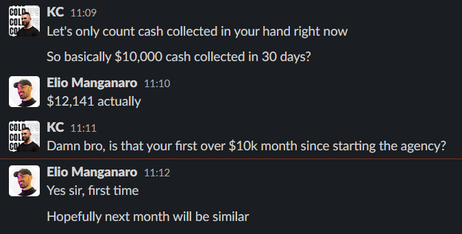 Elio Manganaro - $12,141 first $10K+ month