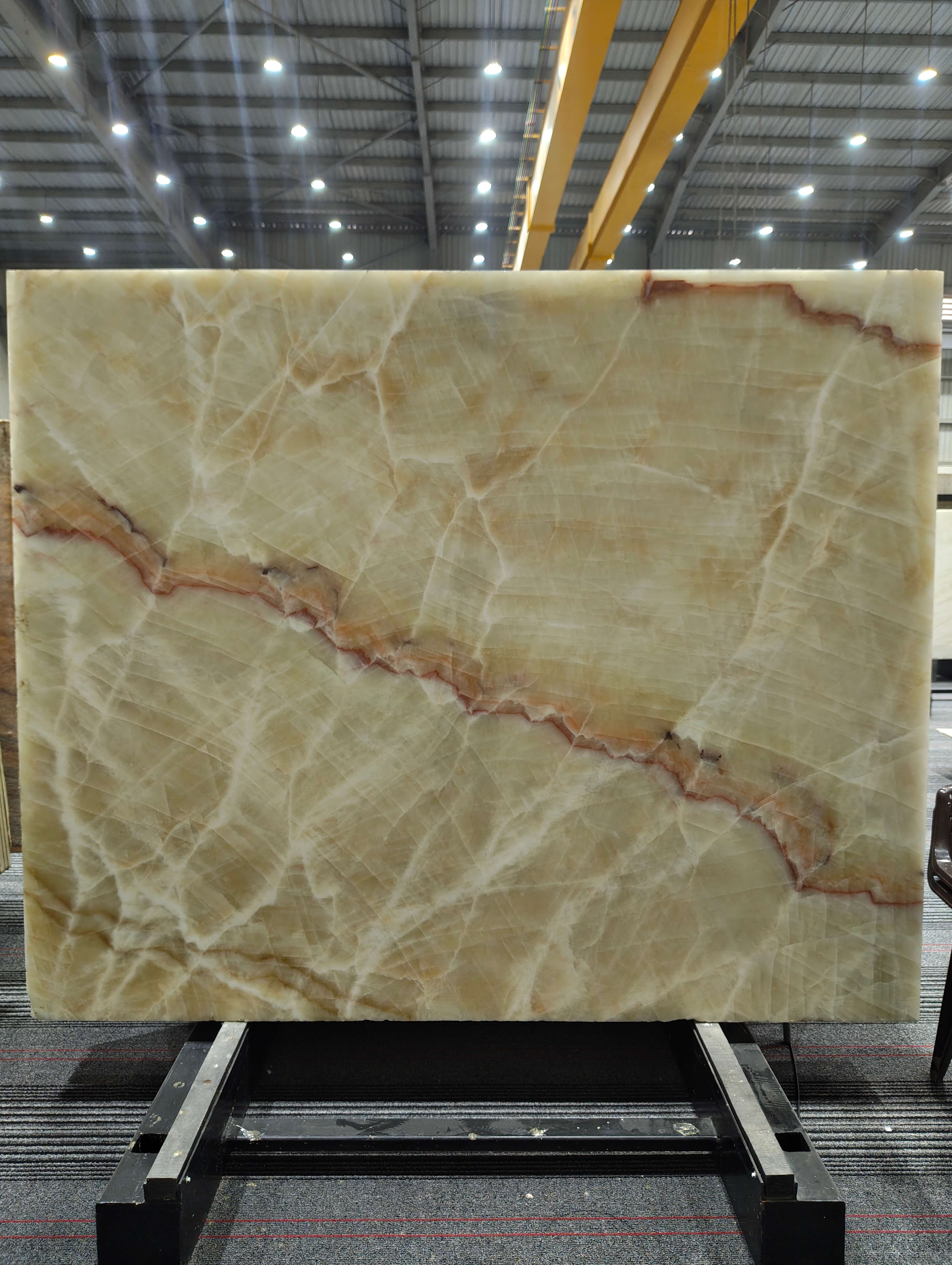 Emerald Green Onyx full warehouse lot view