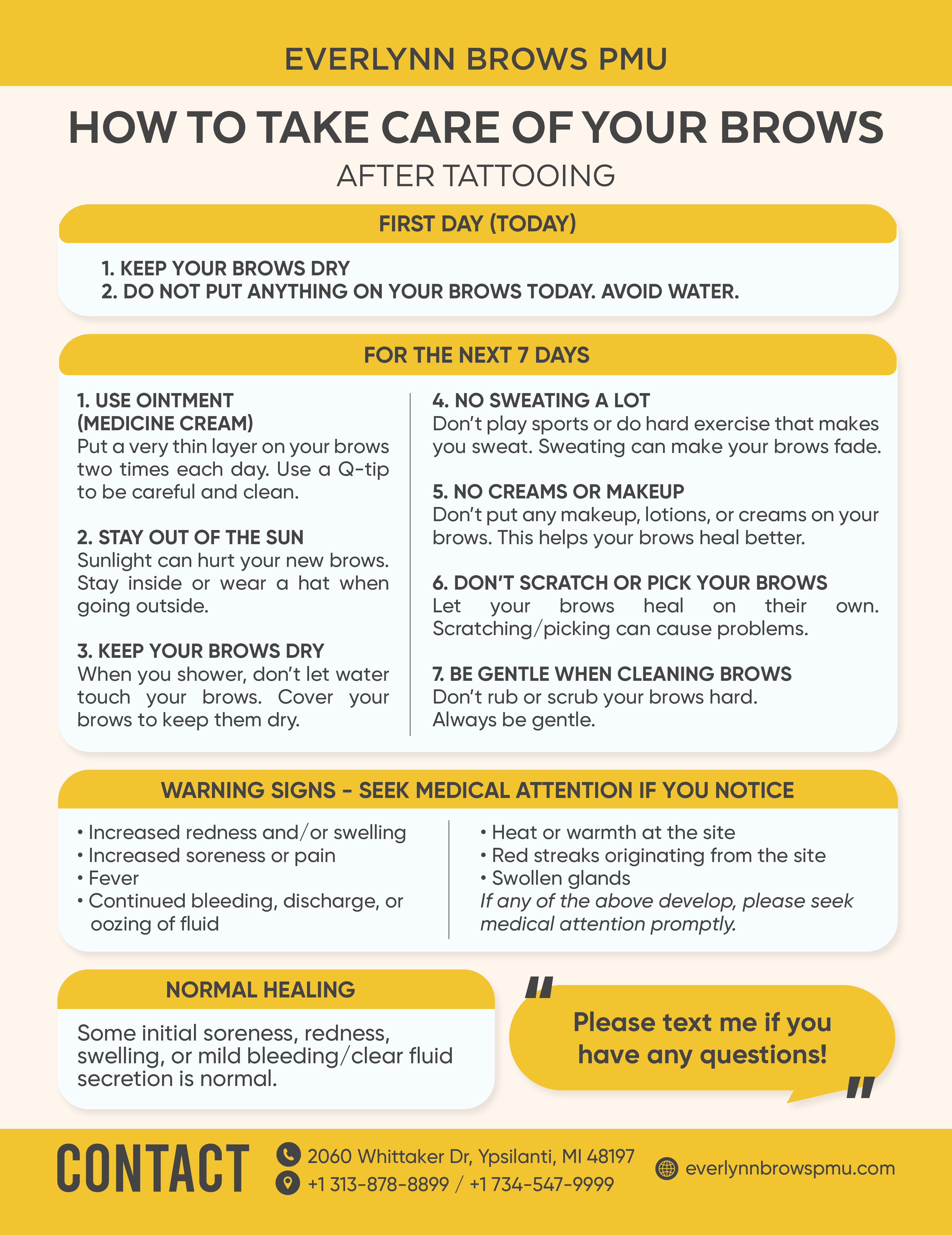 How to Take Care of Your Brows After Tattooing - Complete aftercare instructions for the first day and next 7 days