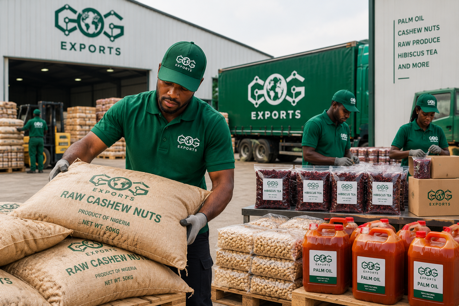 GOG Exports team handling Nigerian agricultural products